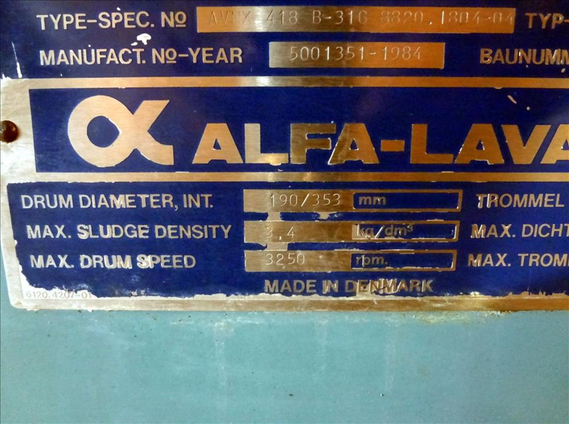 Alfa Laval AVNX-418B-31G Solid Bowl Decanter Centrifuge - Image 23 of 23