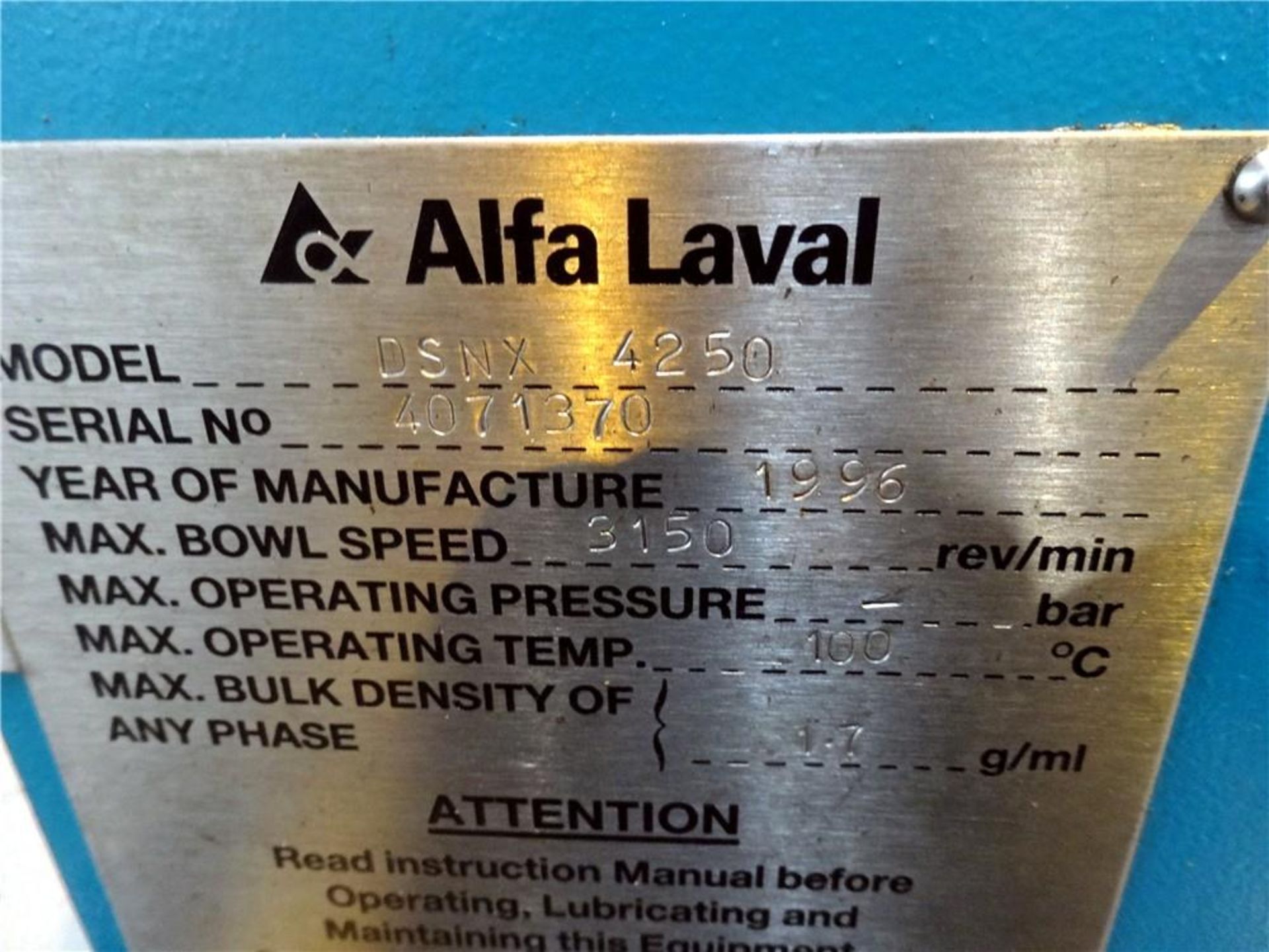 Alfa Laval/Sharples DSNX-4250 (PM-36000) Super-D-Canter Centrifuge - Image 13 of 14