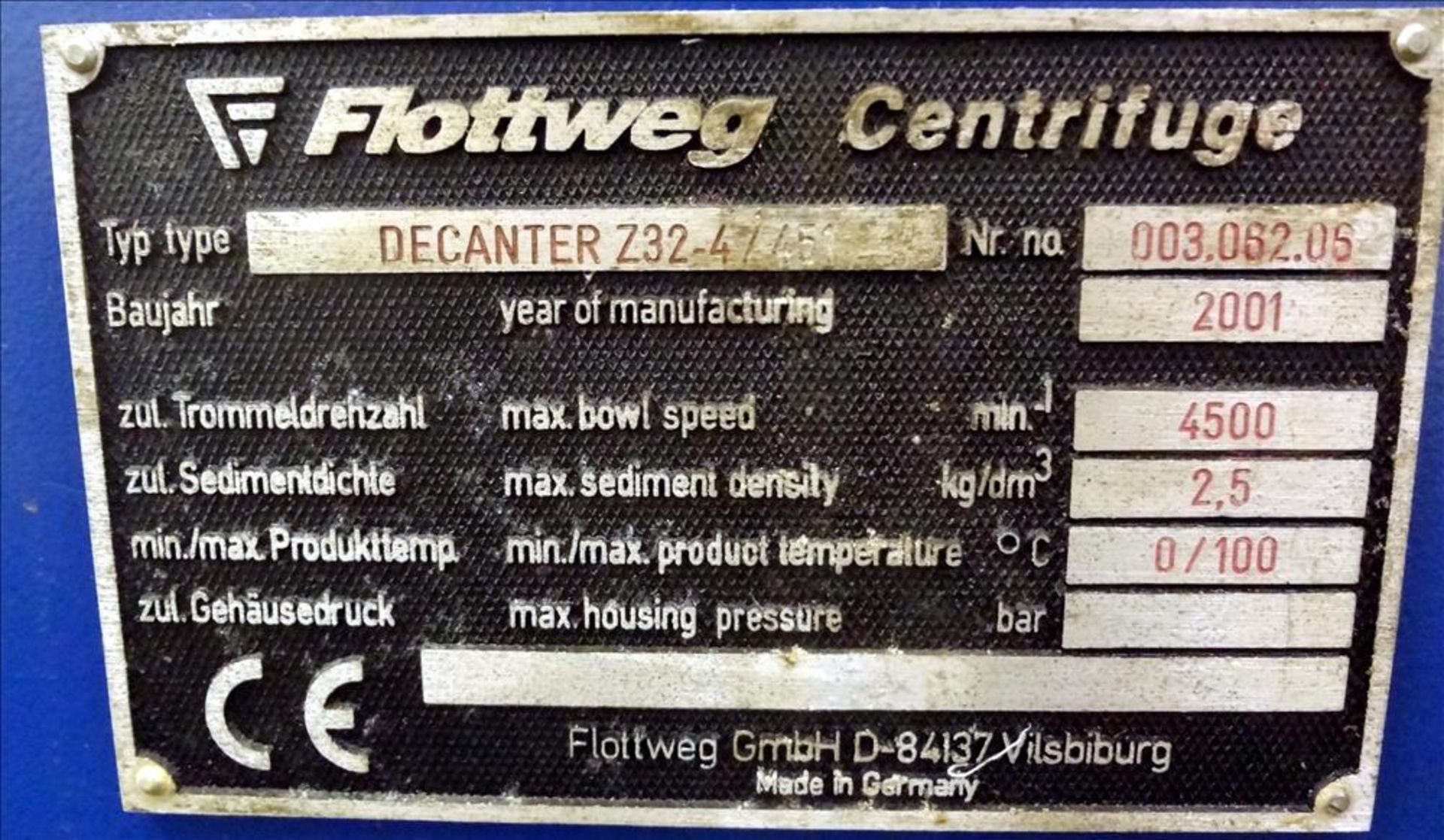 Flottweg Z32/4-451 Solid Bowl Decanter Centrifuge - Image 16 of 23