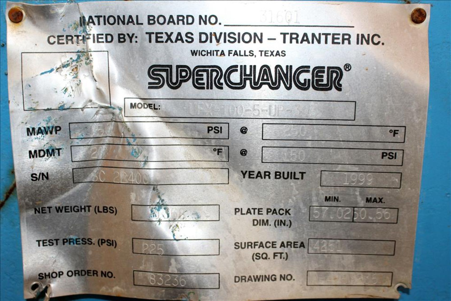 Tranter Superchanger Plate Heat Exchanger - Image 7 of 13