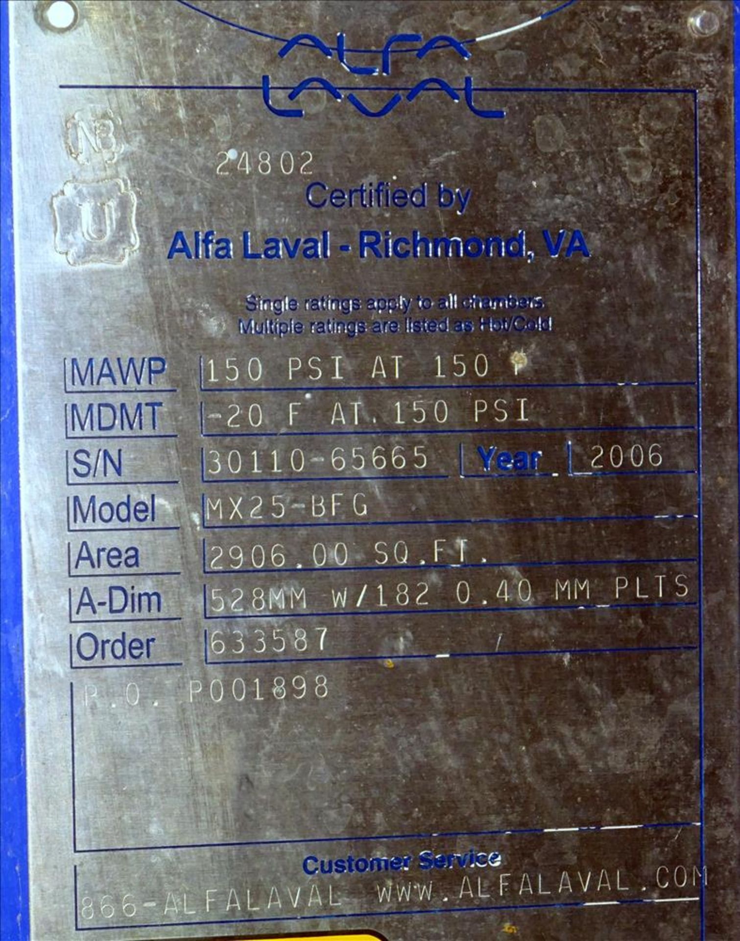 Alfa Laval Plate Heat Exchanger - Image 9 of 9