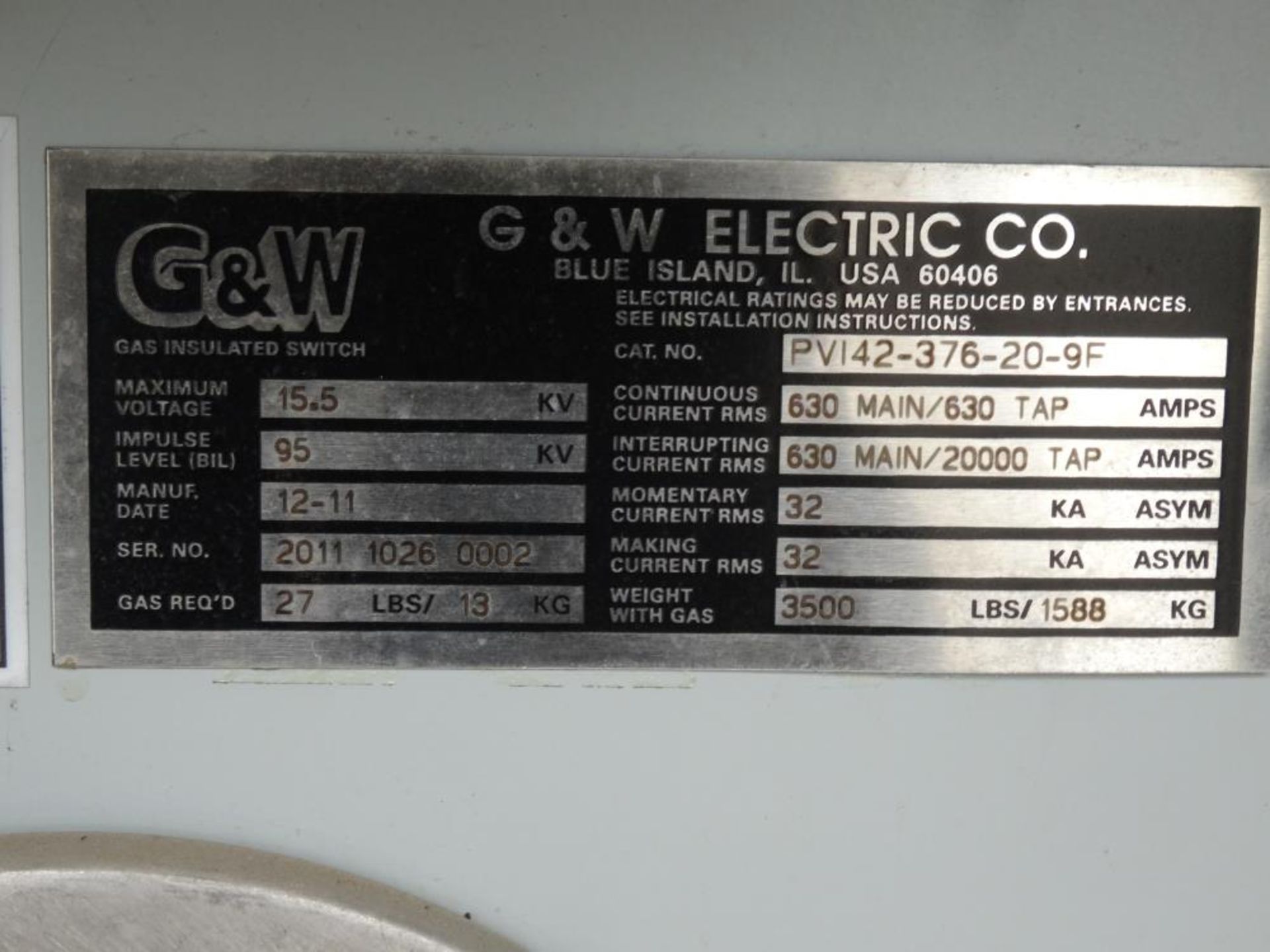 G & W Electric Padmount Style Gas Insulate Switchgear - Bild 8 aus 12