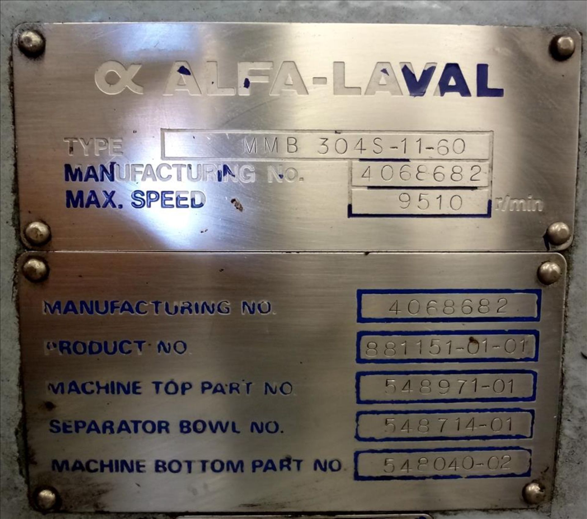 Alfa Laval MMB-304S-11-60 Solid Bowl Disc Centrifuge - Image 21 of 21