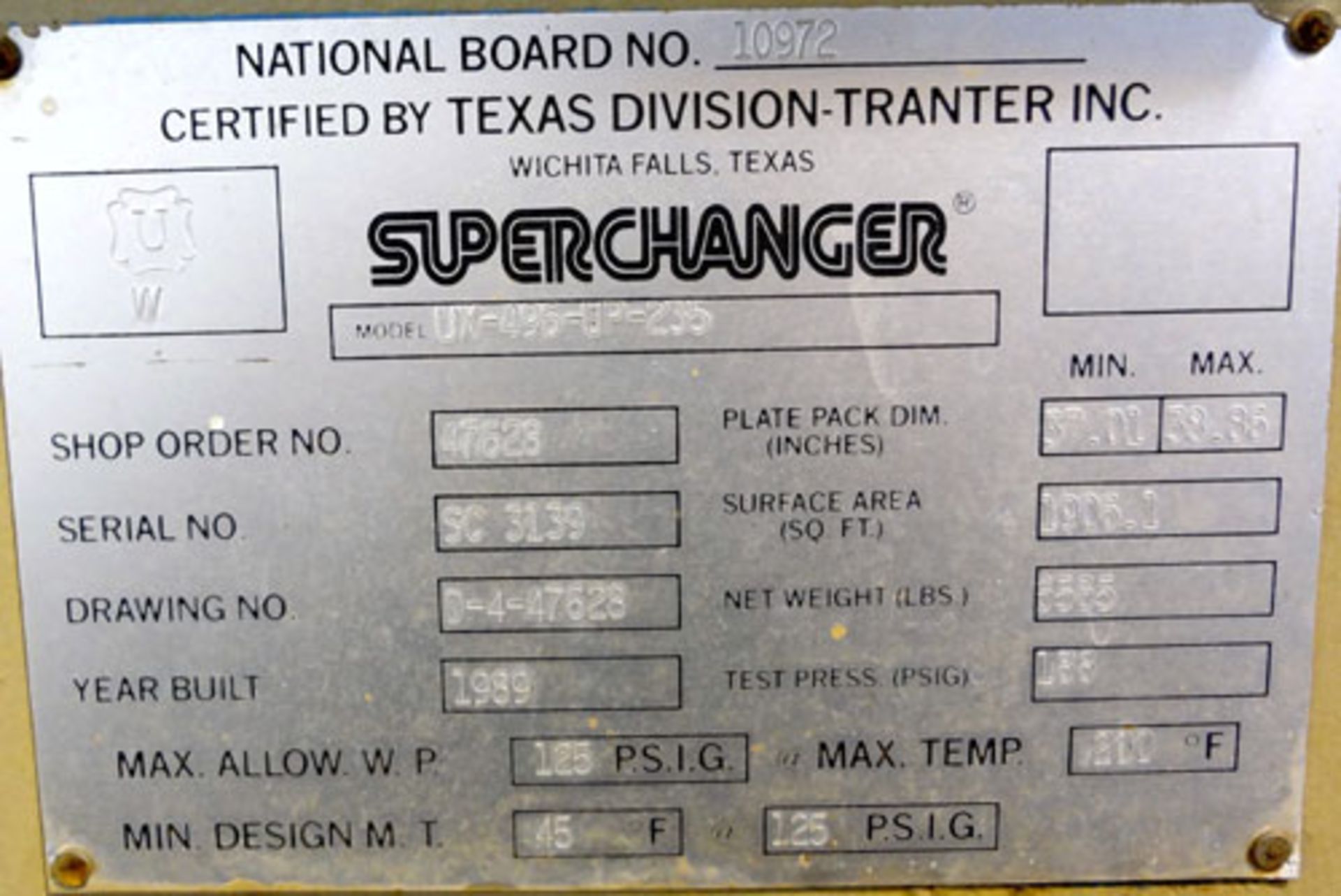 Tranter Superchanger Plate Heat Exchanger - Image 12 of 12