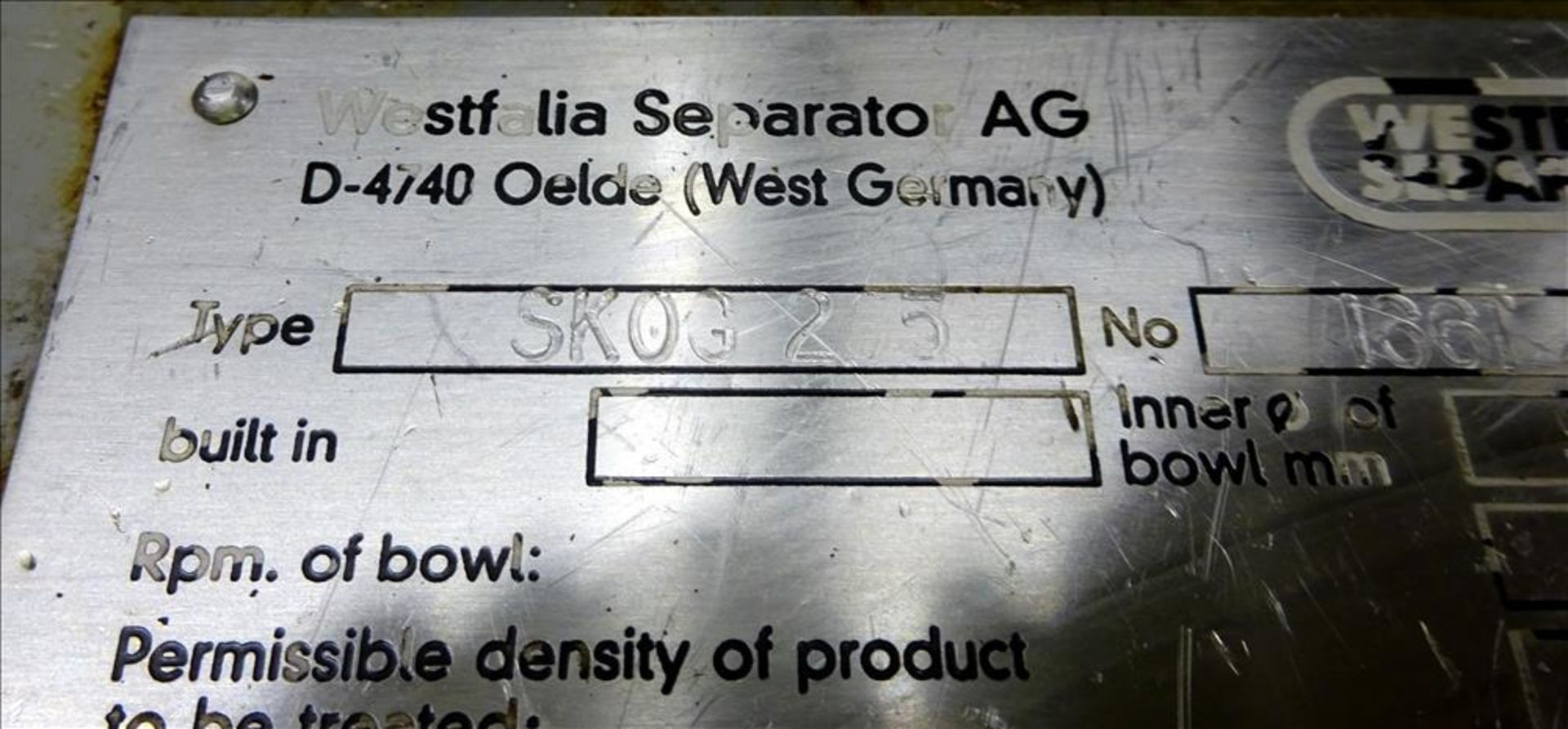 Westfalia Model SKOG-205 Lab Nozzle Disc Centrifuge - Bild 43 aus 45