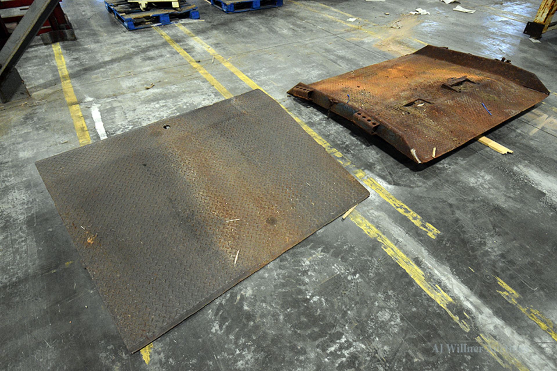 2- assorted steel dock plates