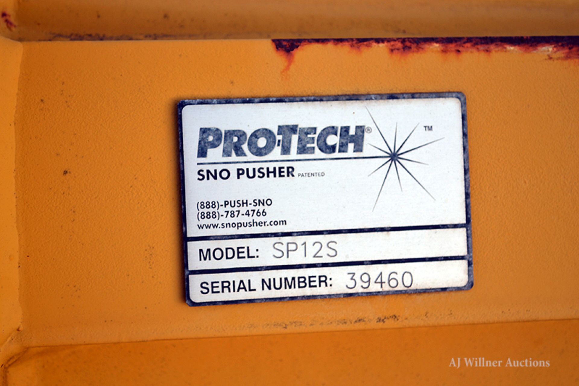 Pro-Tech model SP12S Sno pusher, 12?-0 long, s/n 39460 - Image 3 of 3