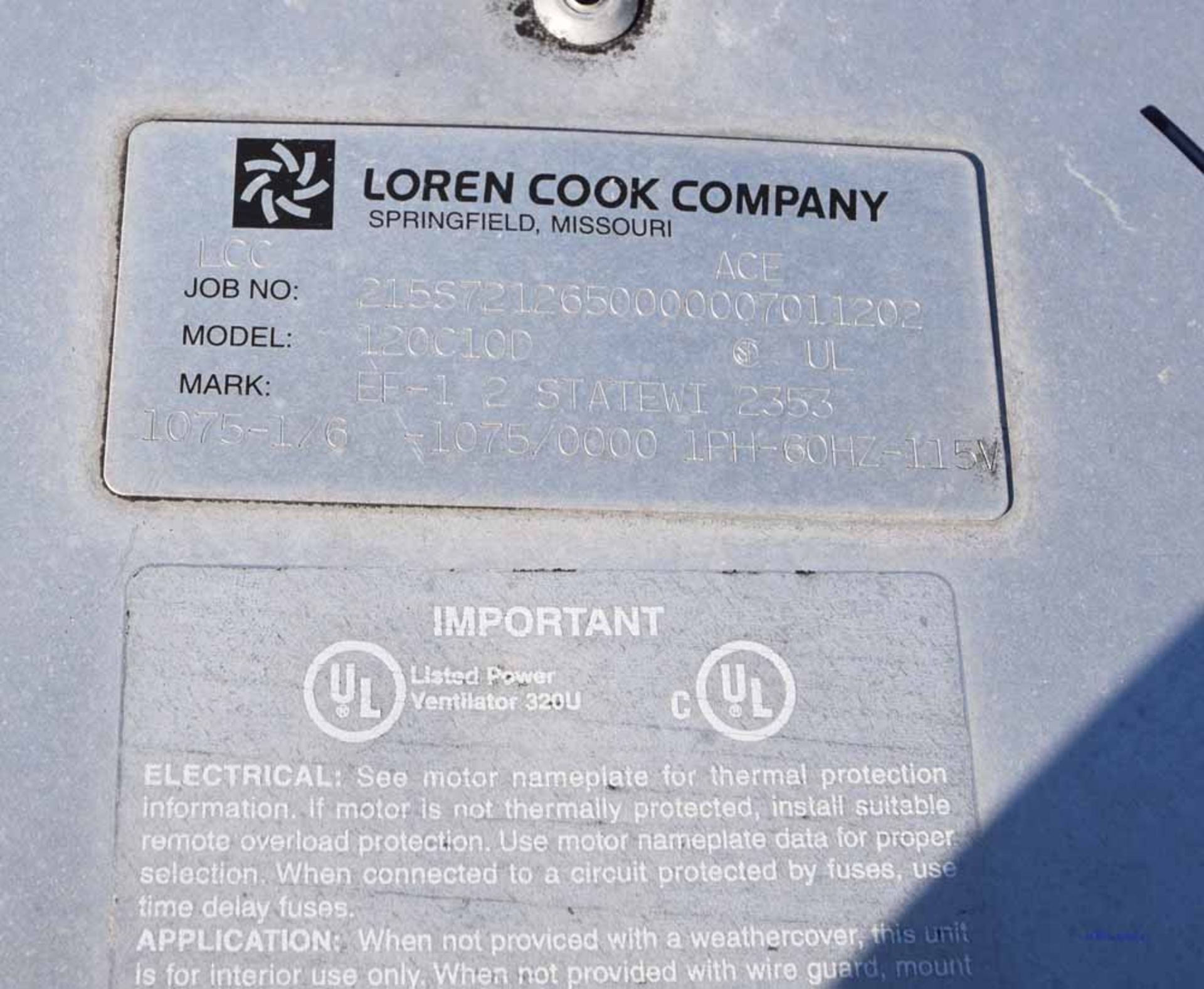 Loren Cook Company 120C10D - Image 2 of 2