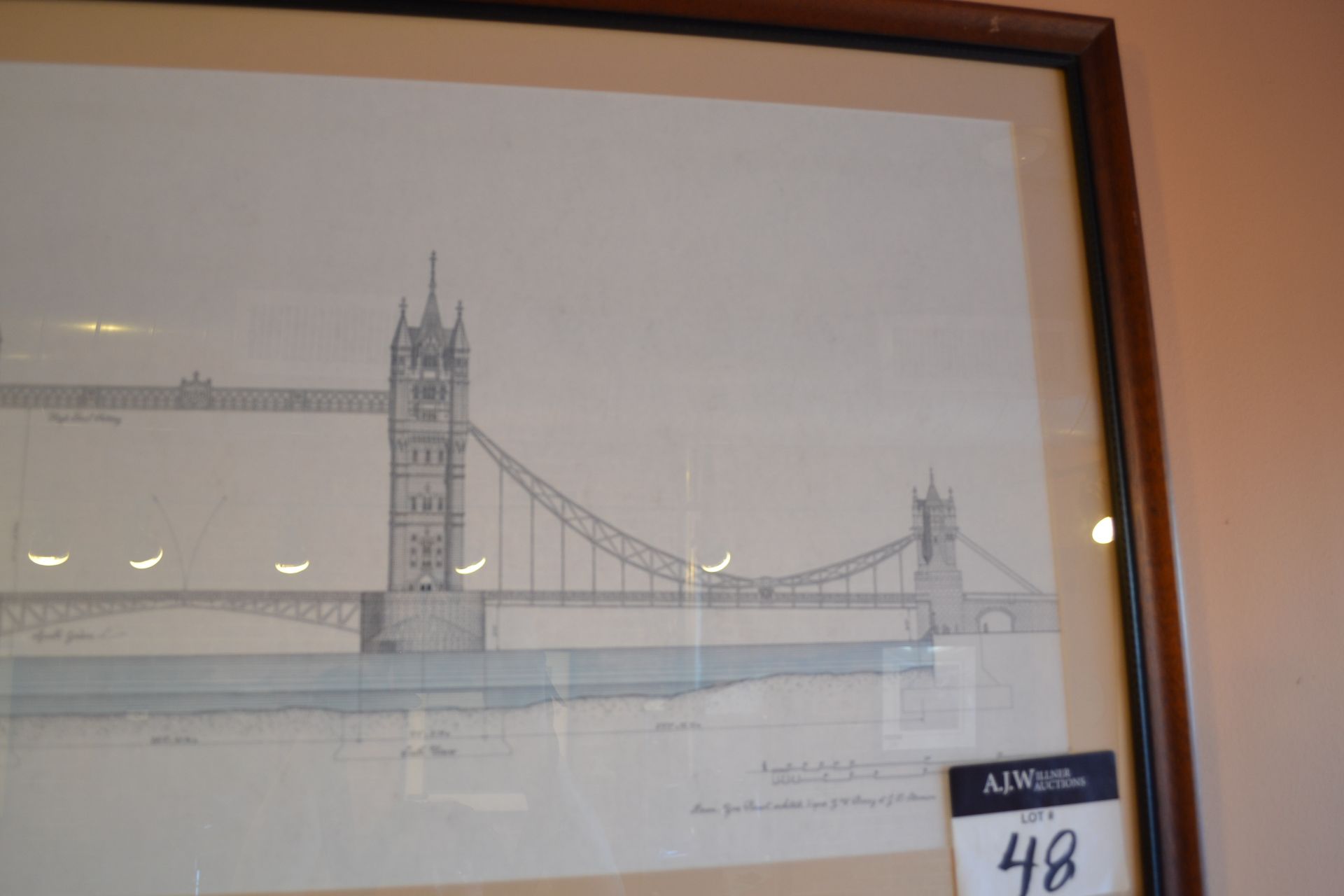 the Tower Bridge of London, Framed Print 42"x22" - Image 3 of 3