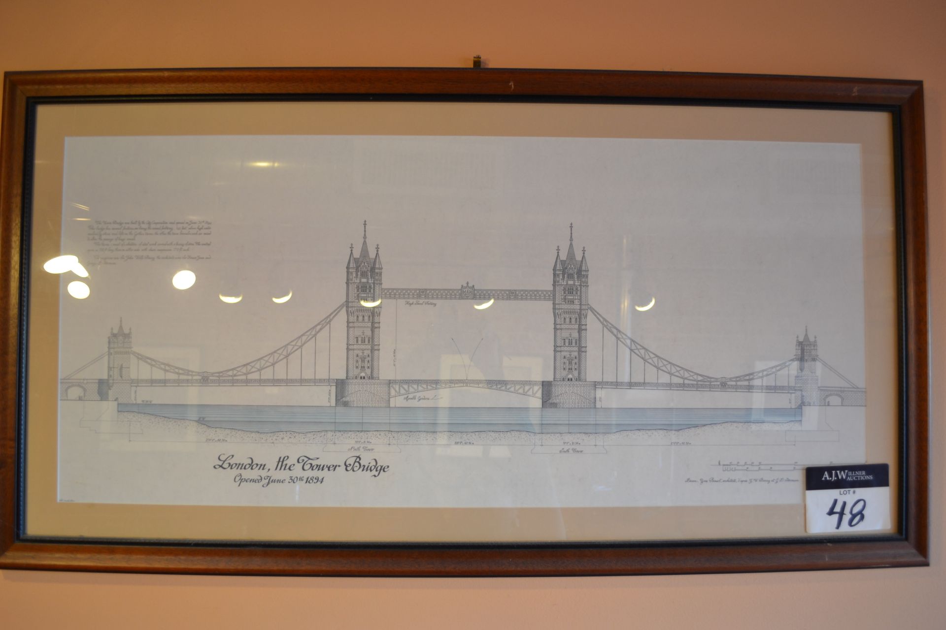 the Tower Bridge of London, Framed Print 42"x22"