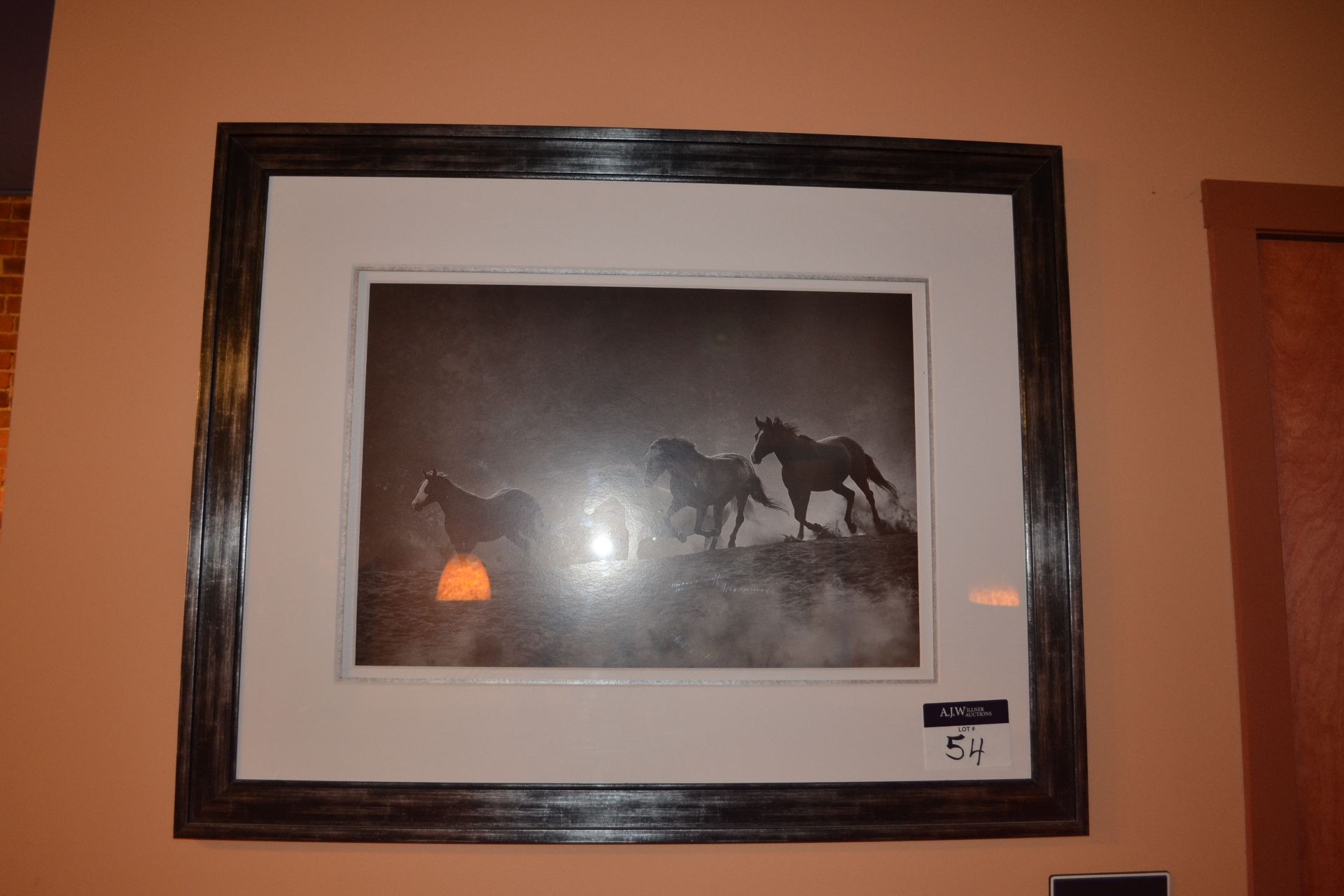 40-1/2" x 32-1/2" Picture Frame w/ Print of Horses - Image 2 of 2