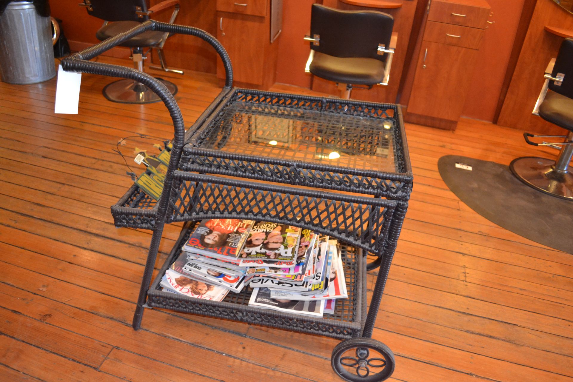 Glass Top Rolling Cart w/ Lower Display Shelf - Image 2 of 3