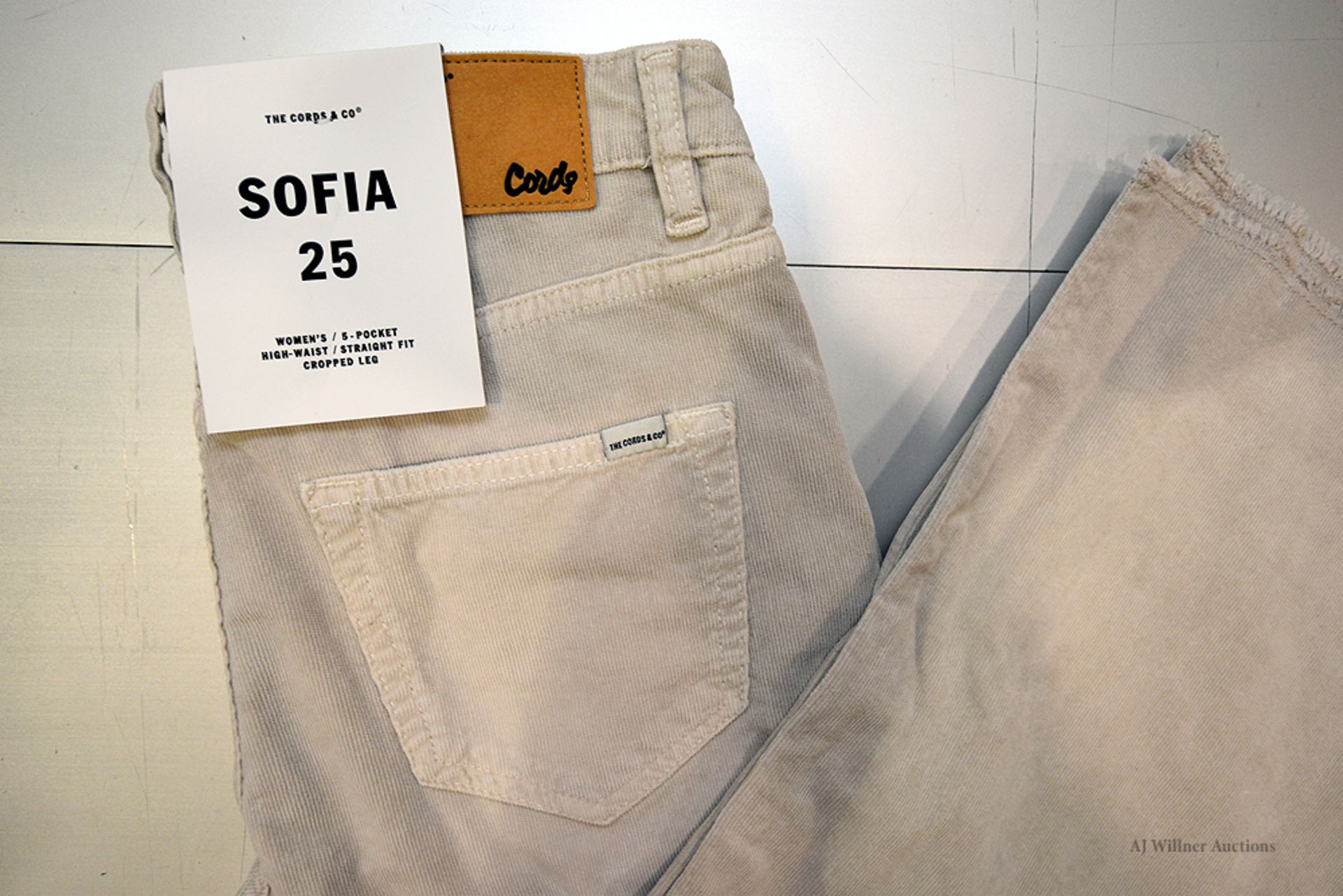 The Cords & Co. "Sofia" Style, Womens/ 5-Pocket/High-Waist/ Straight Fit/ Cropped Leg Pants(Oatmeal) - Image 2 of 3