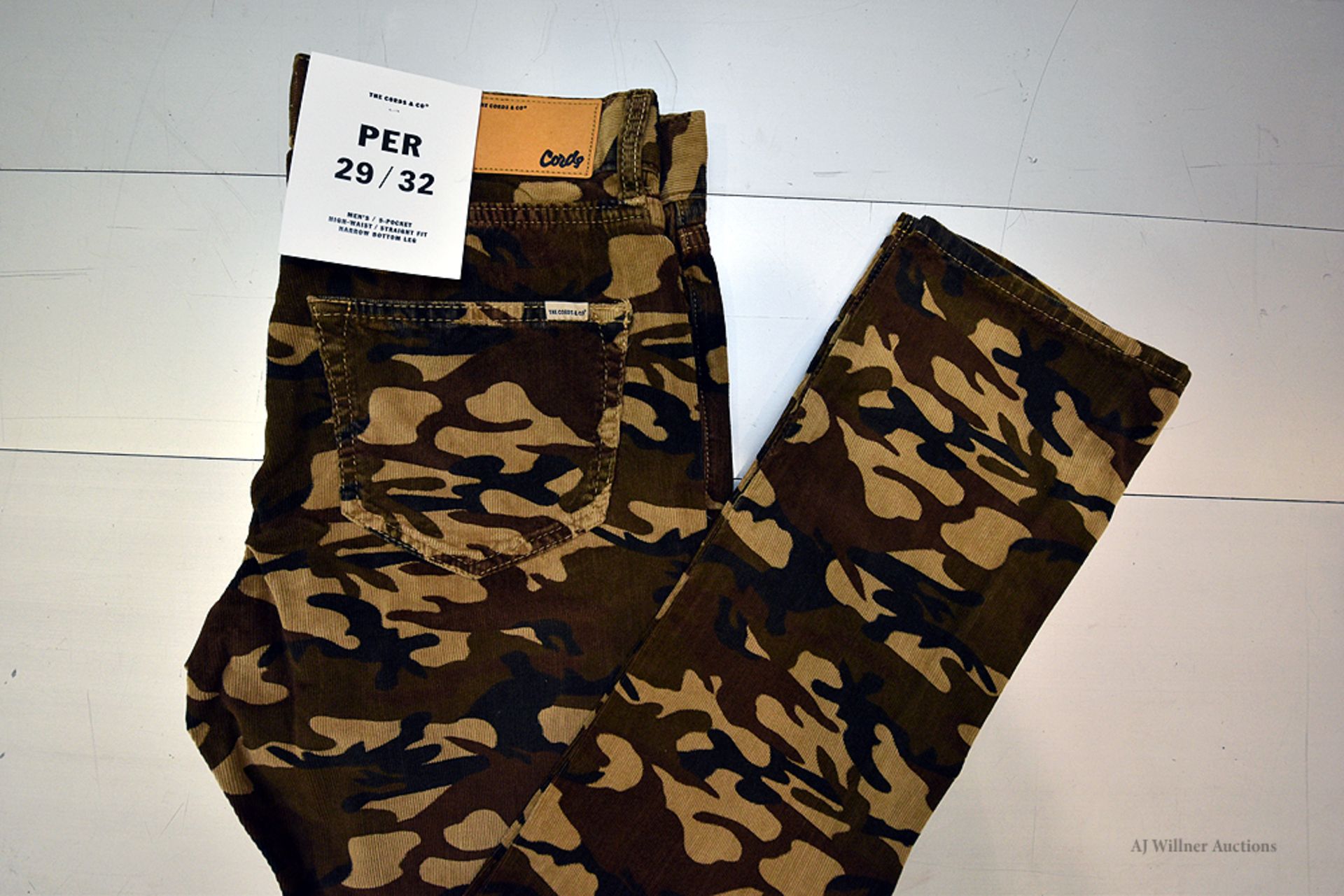 The Cords & Co. "Per" Style, Men's/5-Pocket/High-Waist/ Straight Fit/ Narrow Bottom Leg(Camo) - Image 2 of 3