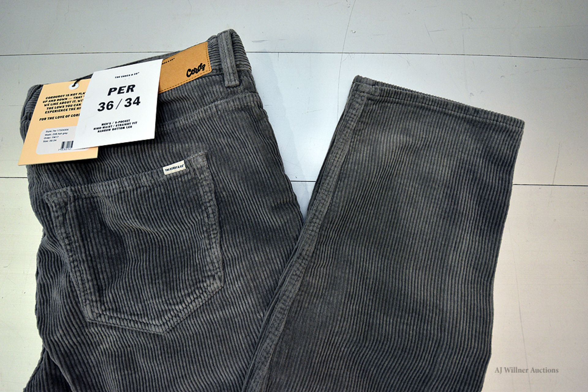 The Cords & Co. "Per" Style, Men's/5-Pocket/High-Waist/ Straight Fit/ Narrow Bottom Leg - Image 3 of 5