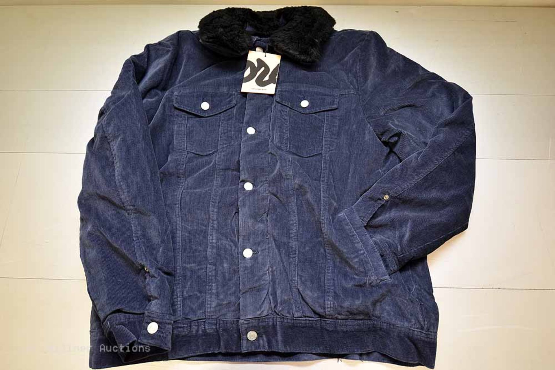 The Cords & Co. "Filip" Style, Men's Faux Fur Lined Jacket(Raw Indigo) Small, Medium, Large, X-Large