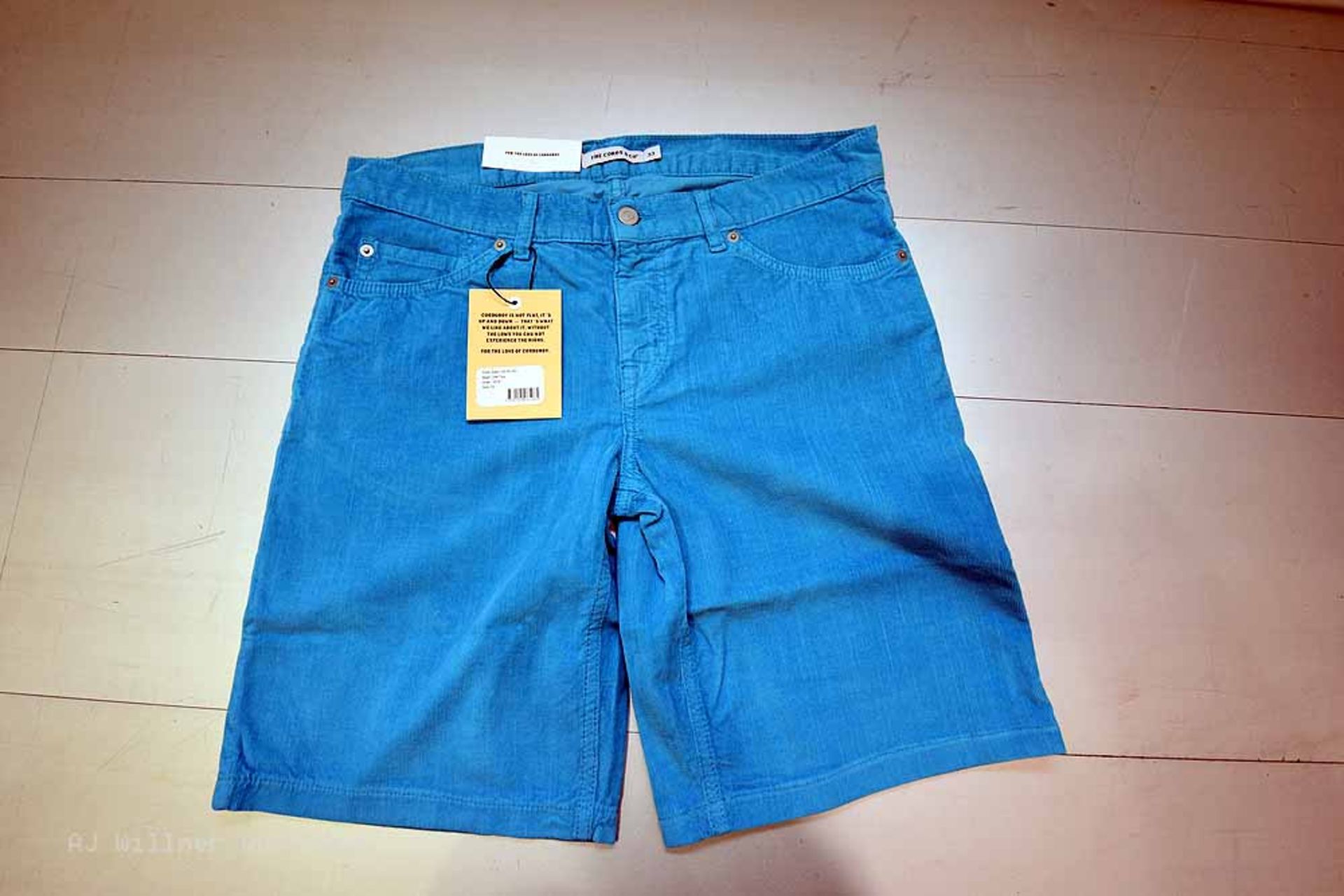 The Cords & Co. "Adam" Style, Men's 5-Pocket Mid-Waist/Classic Fit Shorts,Azure/Silver/Turq/Indigo - Image 8 of 10