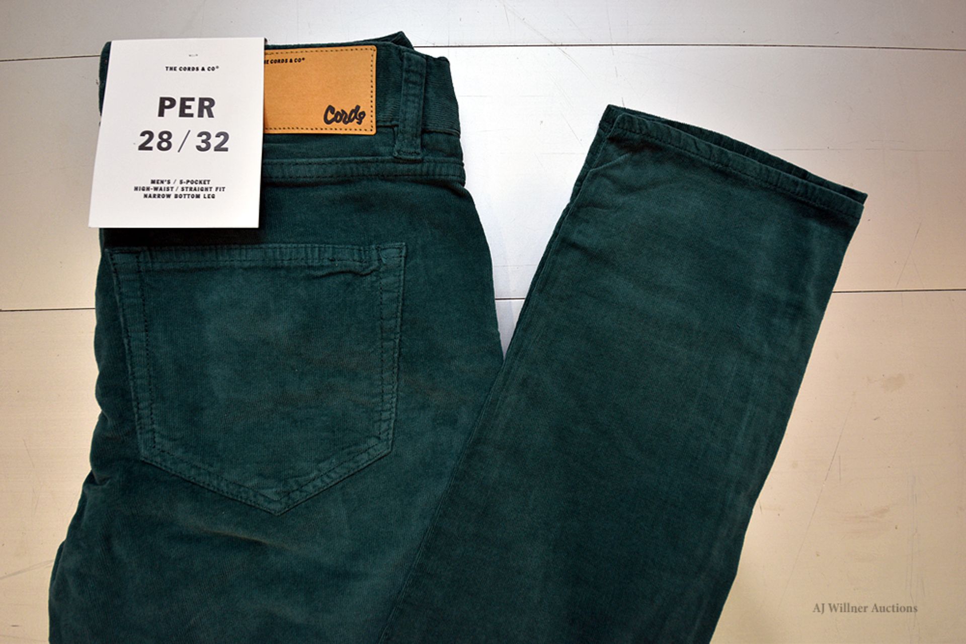 The Cords & Co. "Per" Style, Men's/5-Pocket/High-Waist/ Straight Fit/ Narrow Bottom Leg - Image 4 of 5