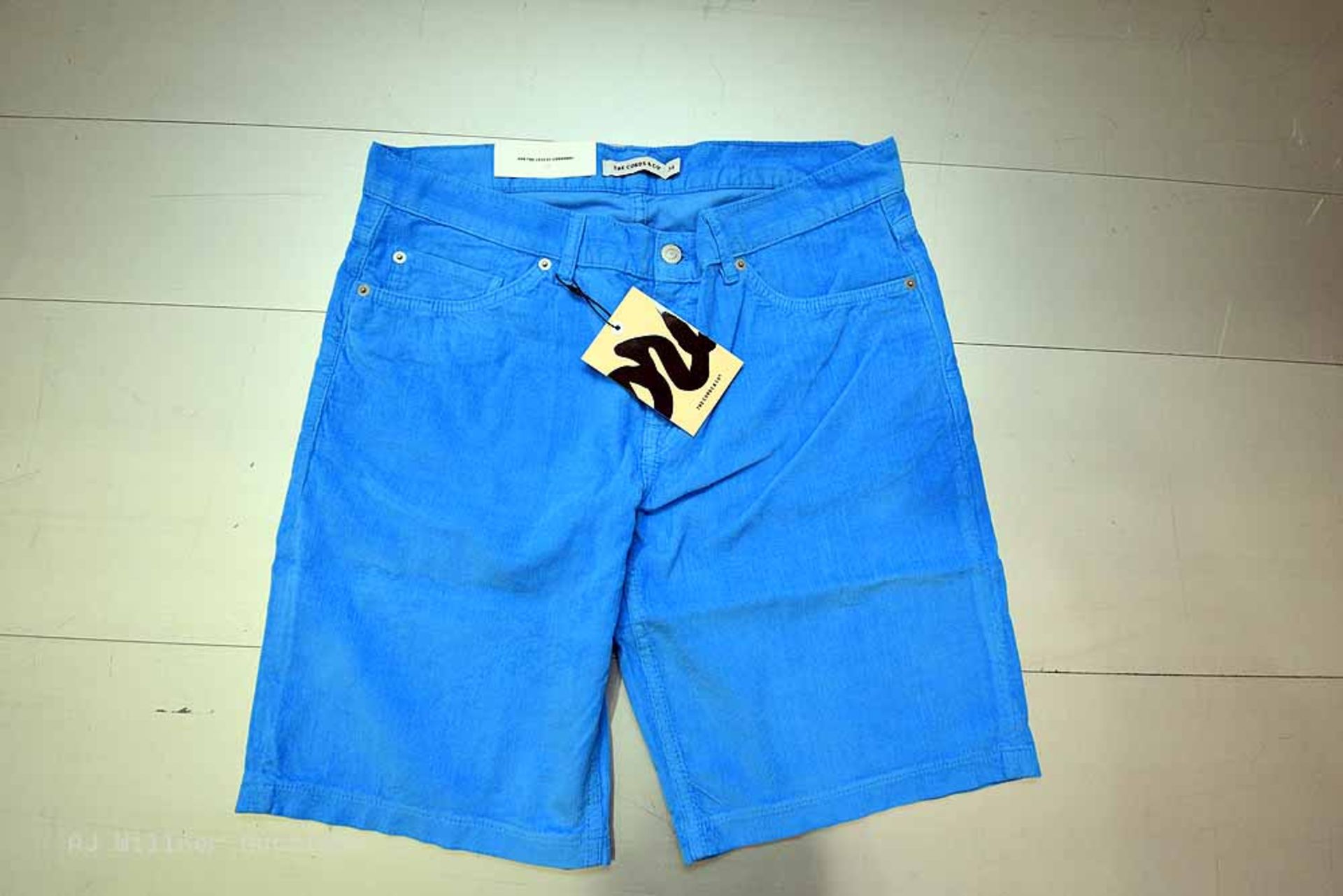 The Cords & Co. "Adam" Style, Men's 5-Pocket Mid-Waist/Classic Fit Shorts,Azure/Silver/Turq/Indigo - Image 5 of 10