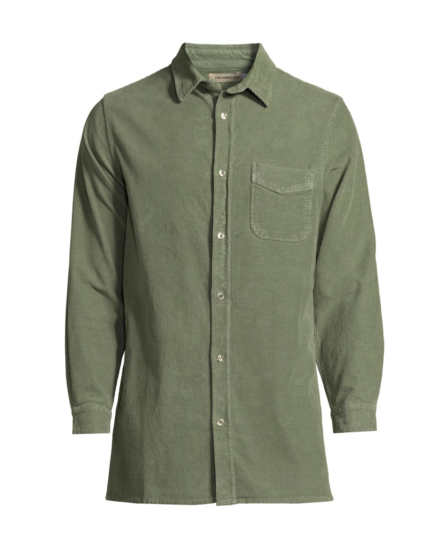 The Cords & Co. "Ossp" Style, Uni-Sex Collard Long Sleeve Shirt Iconic Green,Black