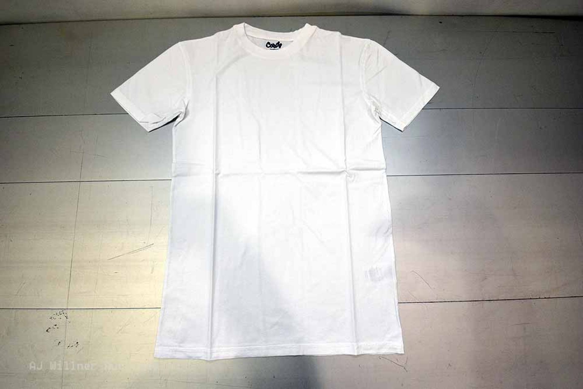 The Cords & Co. "Lucas" Style, Men's Crew Shirt Melange, White,Light Grey - Image 13 of 16