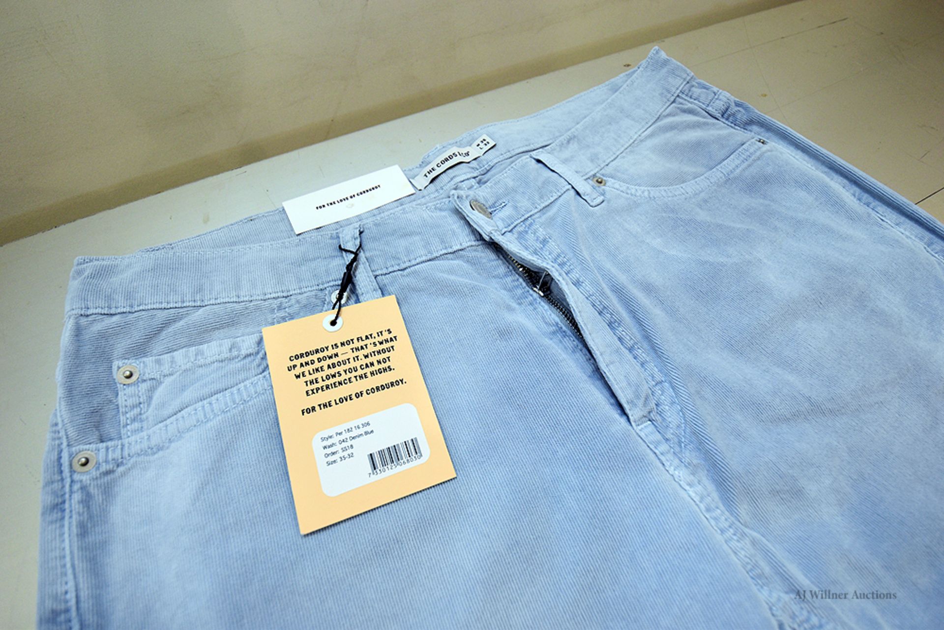 The Cords & Co. "Per" Style, Men's/5-Pocket/High-Waist/ Straight Fit/ Narrow Bottom Leg(Denim Blue) - Image 3 of 3