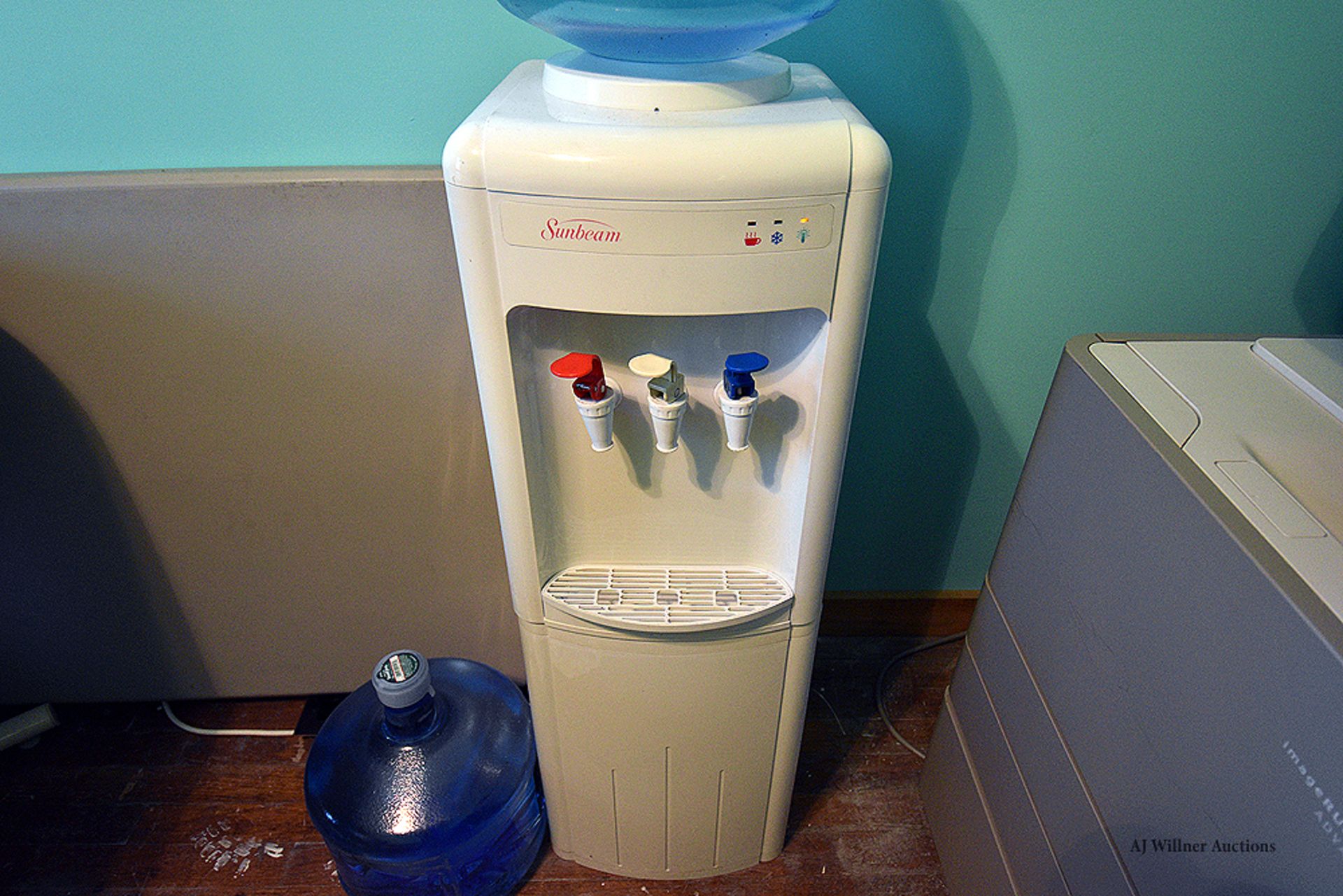 Contents of Room- Formica Table, Chairs, Water Cooler, Microwave Oven, Refri. and 3 Drawer Cabinet - Image 2 of 3