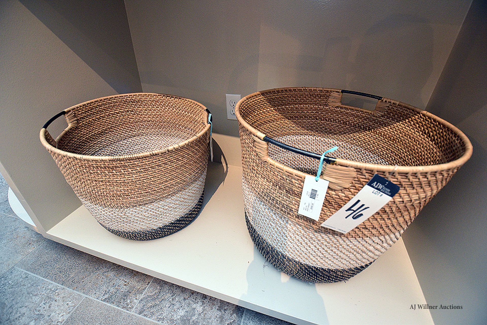Set of 2 Palecek Tuscan Bixby Baskets