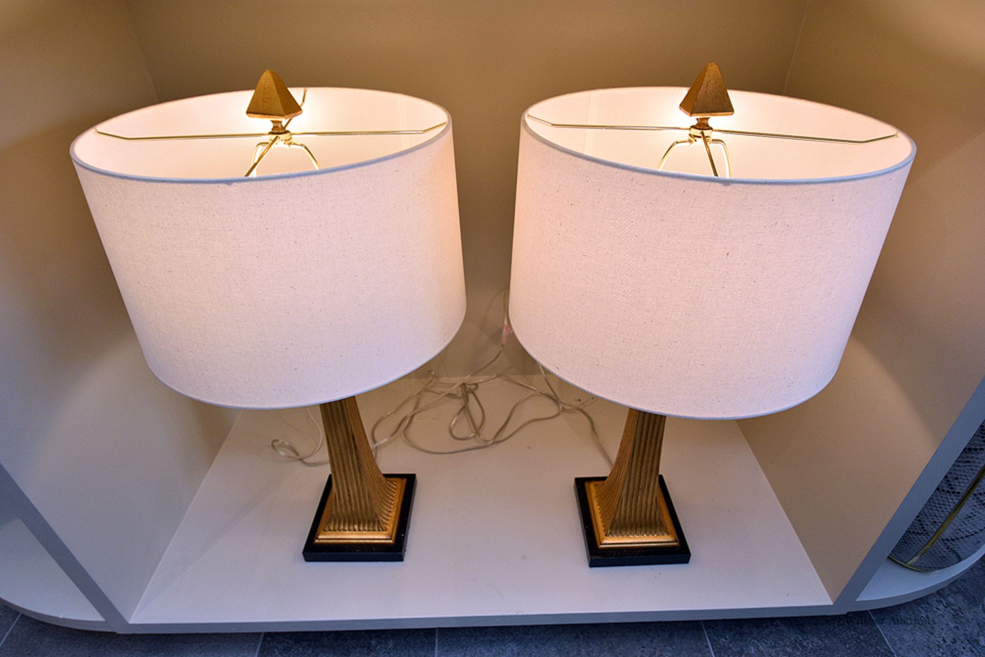 (21) Gold Painted "Manhattan" Table Lamps, 32"