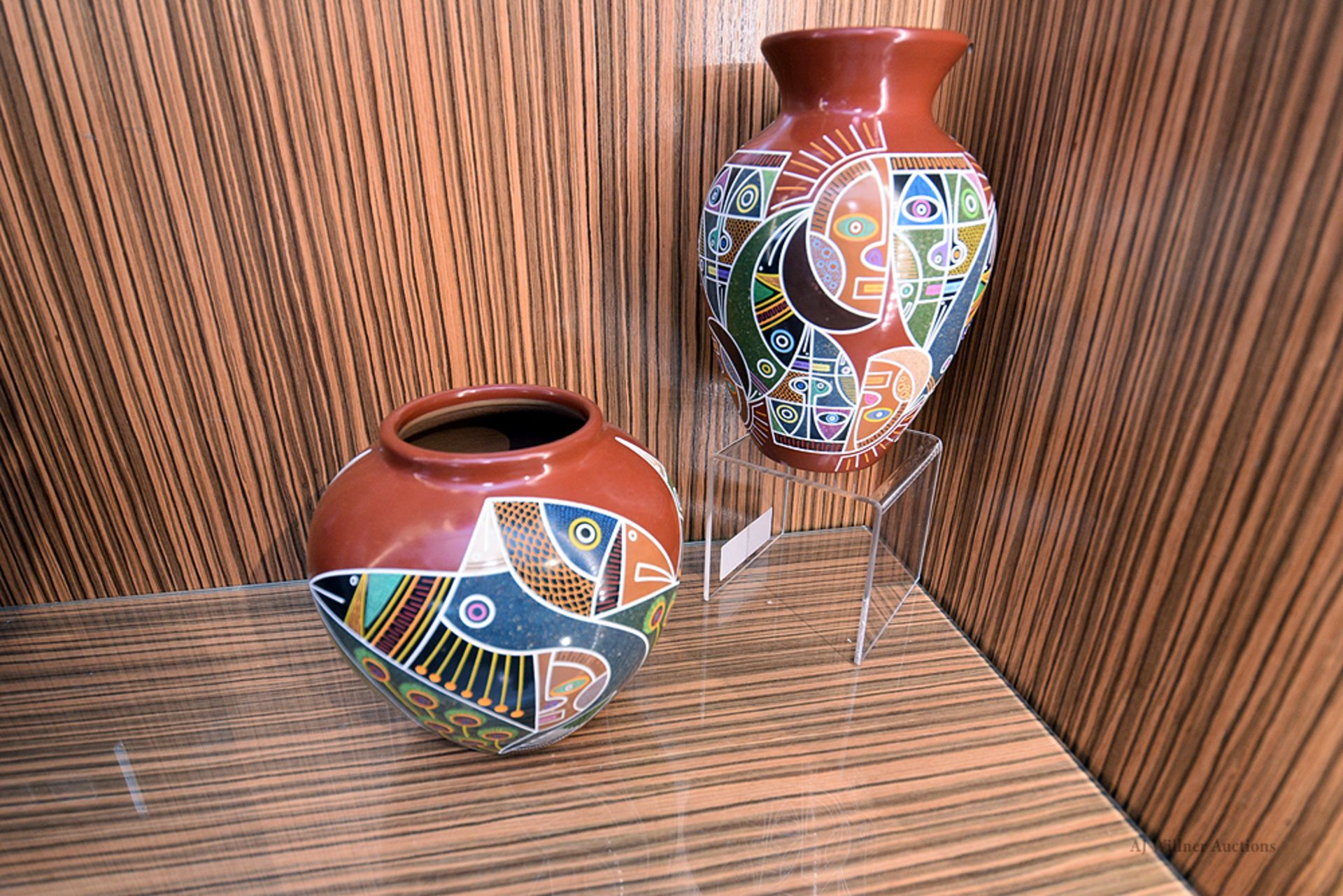 Set of 2 Carlos R. Potosme (Nicaraguan) Ceramic Vases