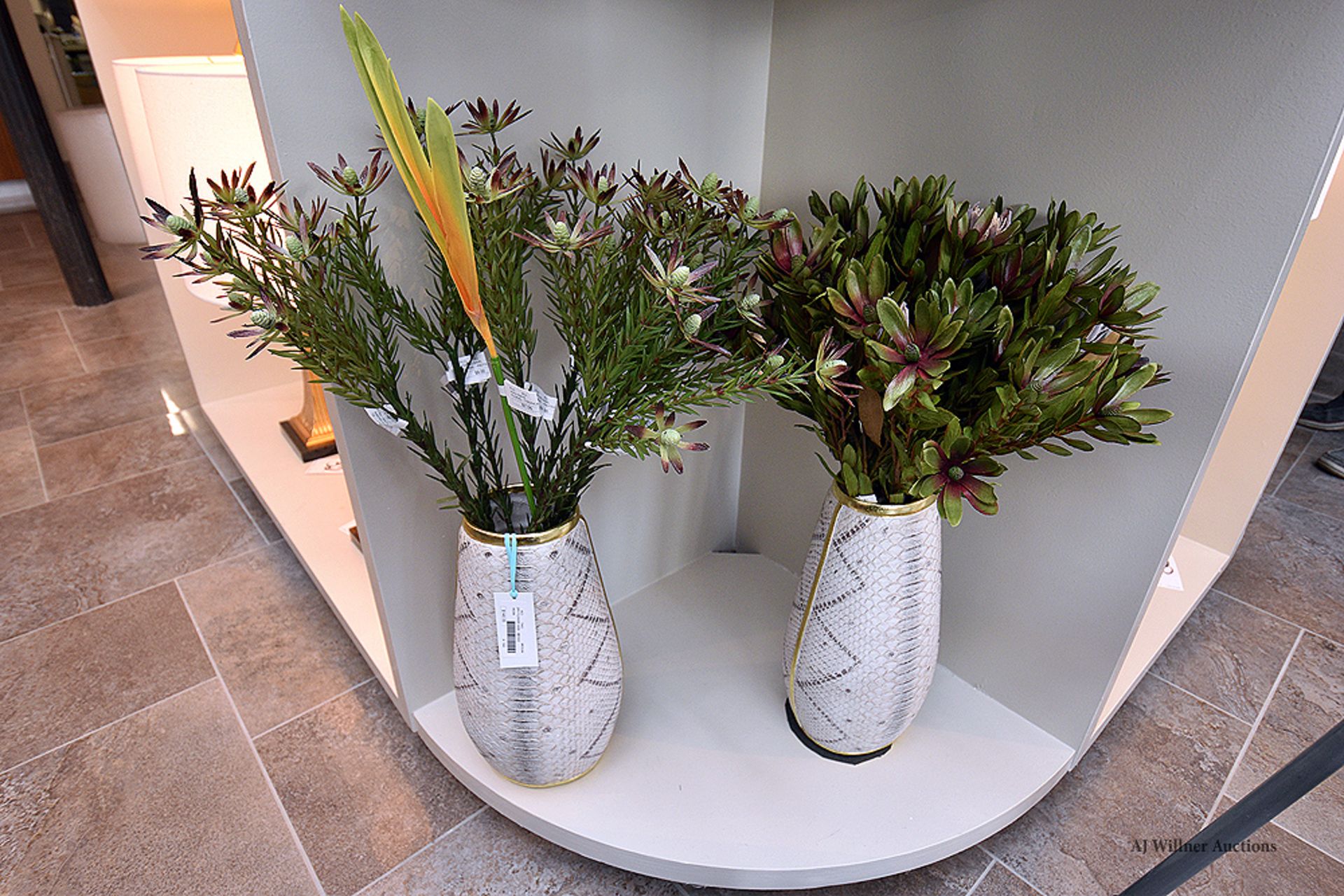 Serpentine Flower Vases & Artificial Flowers