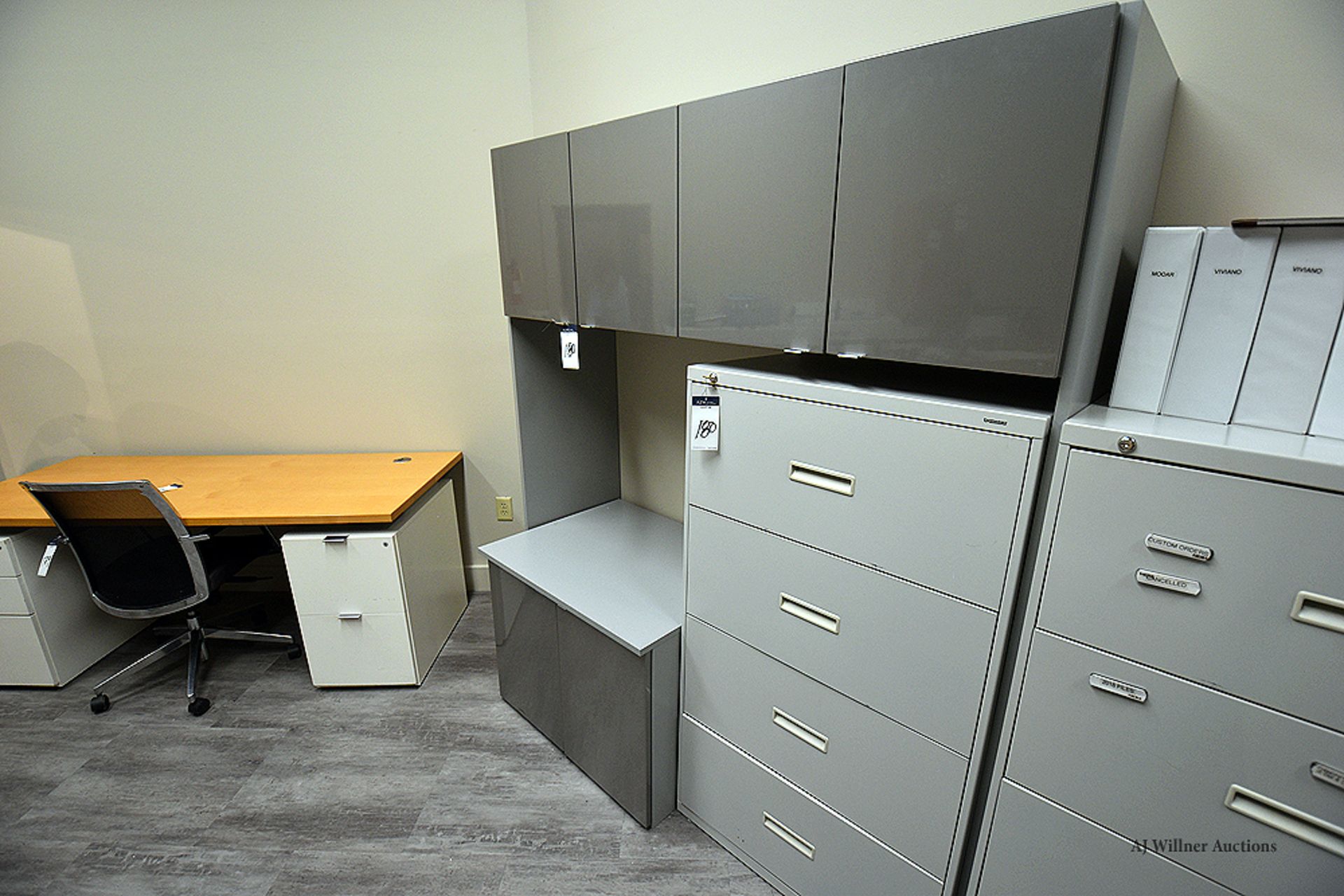 Print Station w/Integrated 4 Drawer Lateral File Cabinet