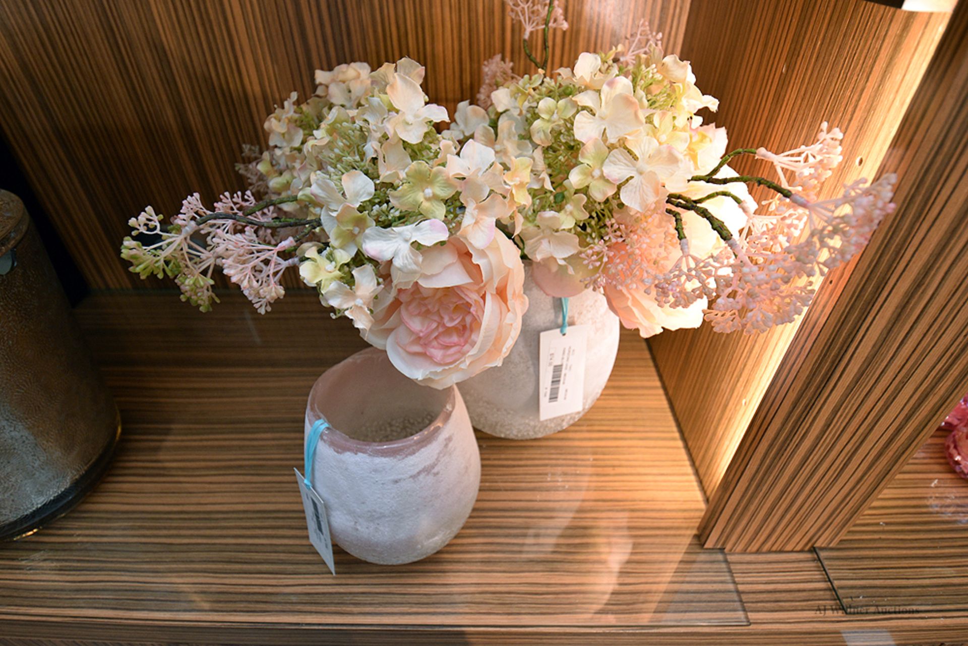 Set of Hand Blown Glass Jars w/ Florals