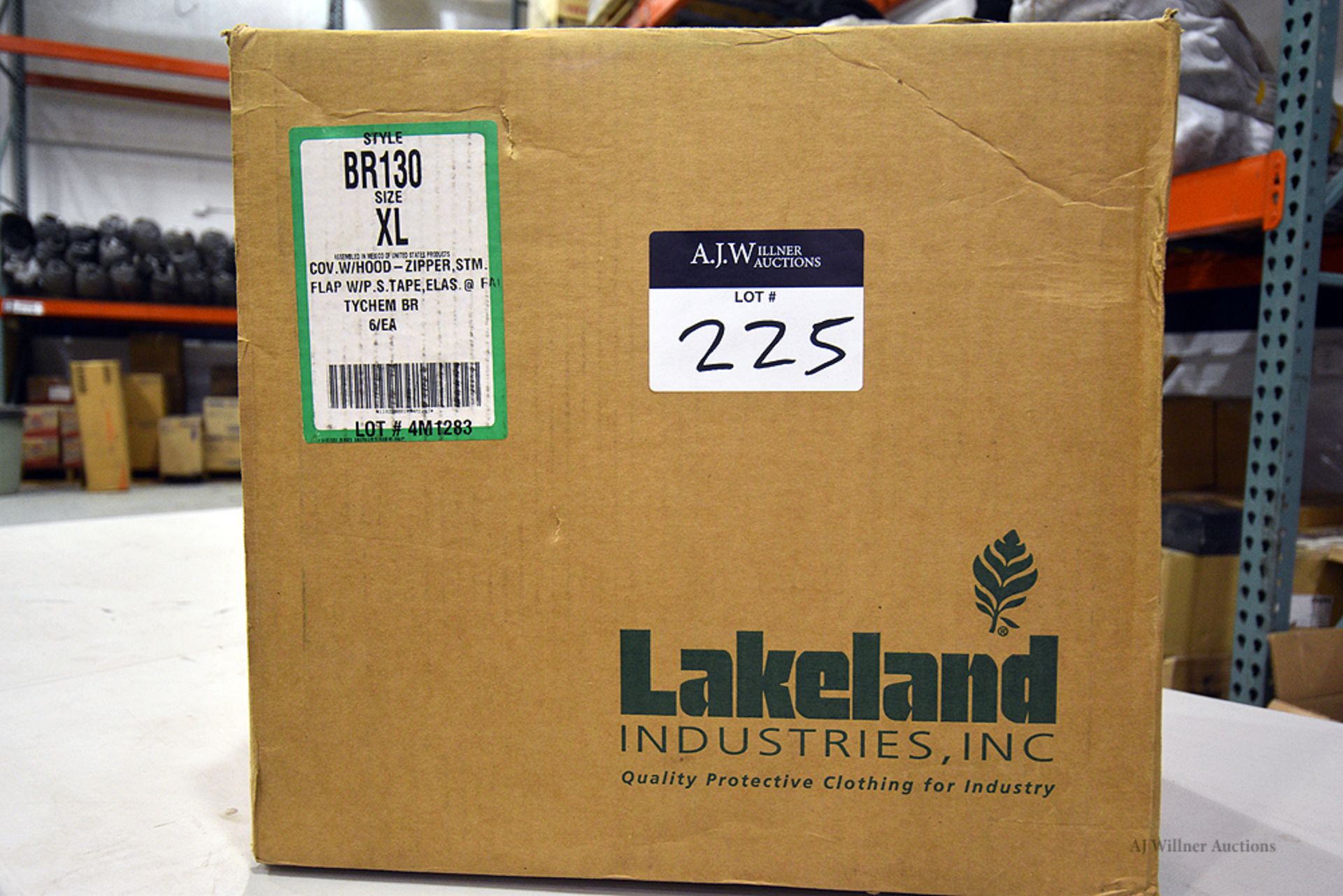 Boxes of 6pc - Lakeland BR130 Coverall/Hood, Zipper, STM,Flap w/P.S.Tape, Elas. Tychem BR