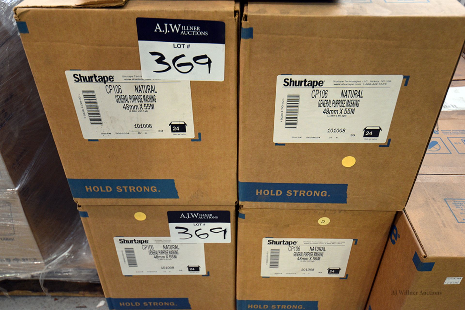 Boxes of Shurtape Natural General Purpose Masking Tape (1.88" x 60.1 Yds.) 24 Rolls per Case - Image 2 of 2