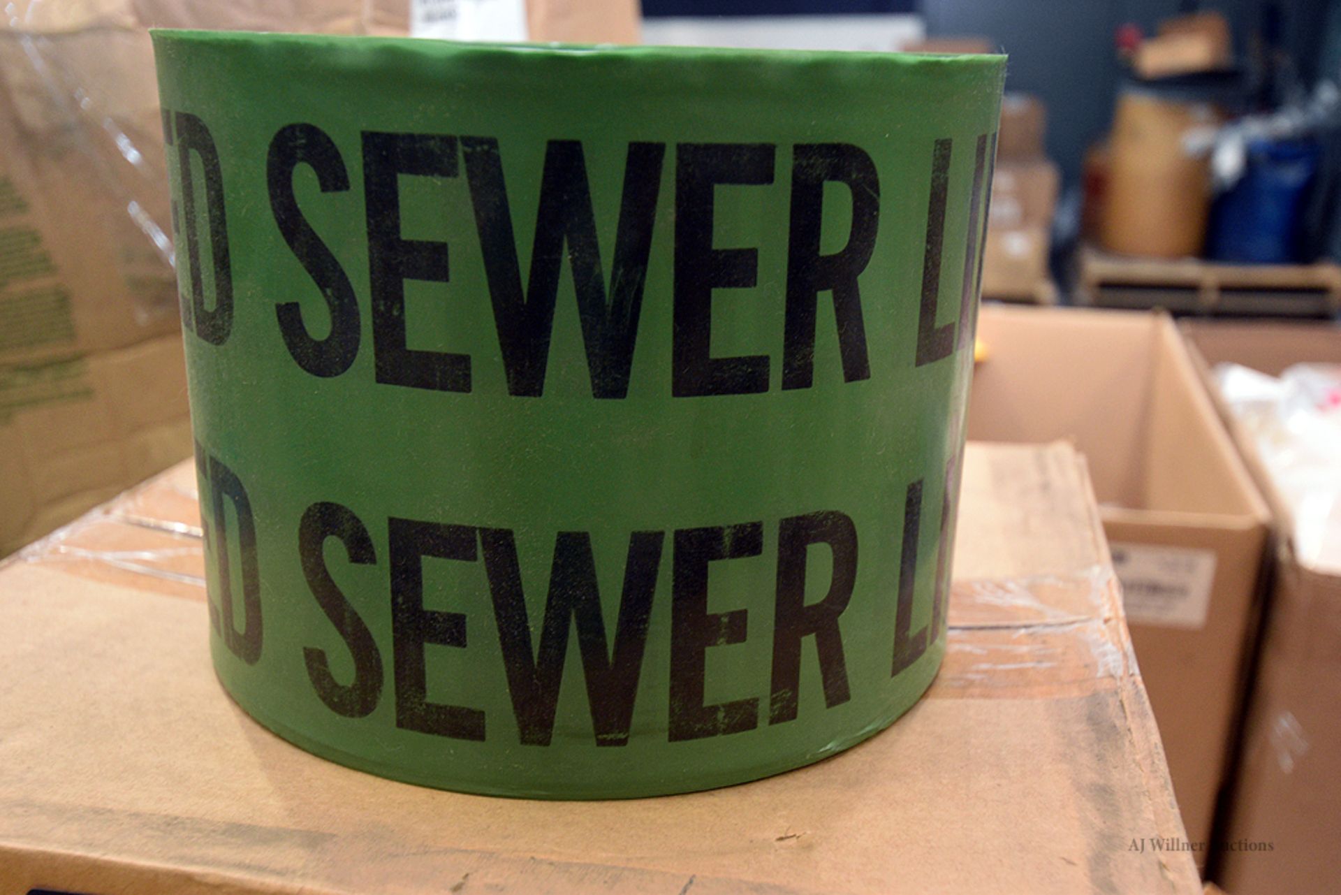 Green Saftey Tape "Caution Buried Sewer Line Below"