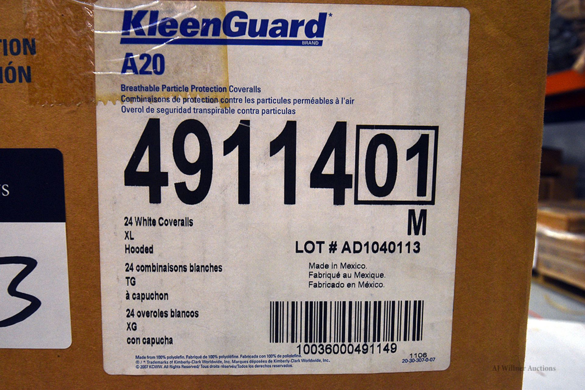 Boxes of 24pc - KleenGuard A20 White Coveralls/XL/Hooded - Image 2 of 2