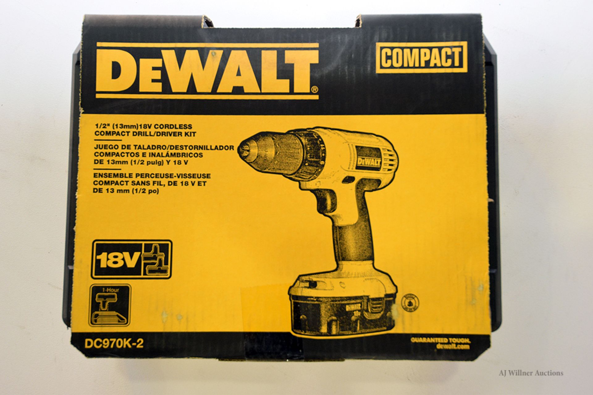 Dewalt, 1/2" 18v Cordless Compact Drill/Driver Kit, Model DC970K-2