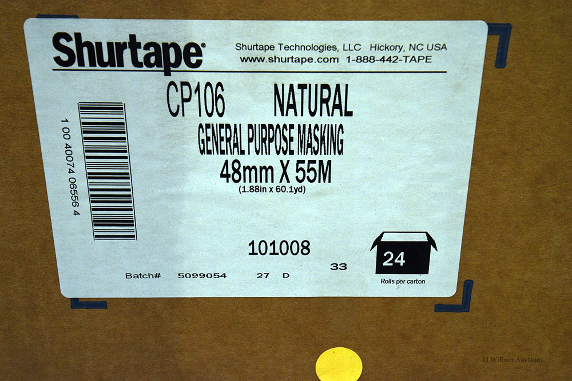 Boxes of Shurtape Natural General Purpose Masking Tape (1.88" x 60.1 Yds.) 24 Rolls per Case