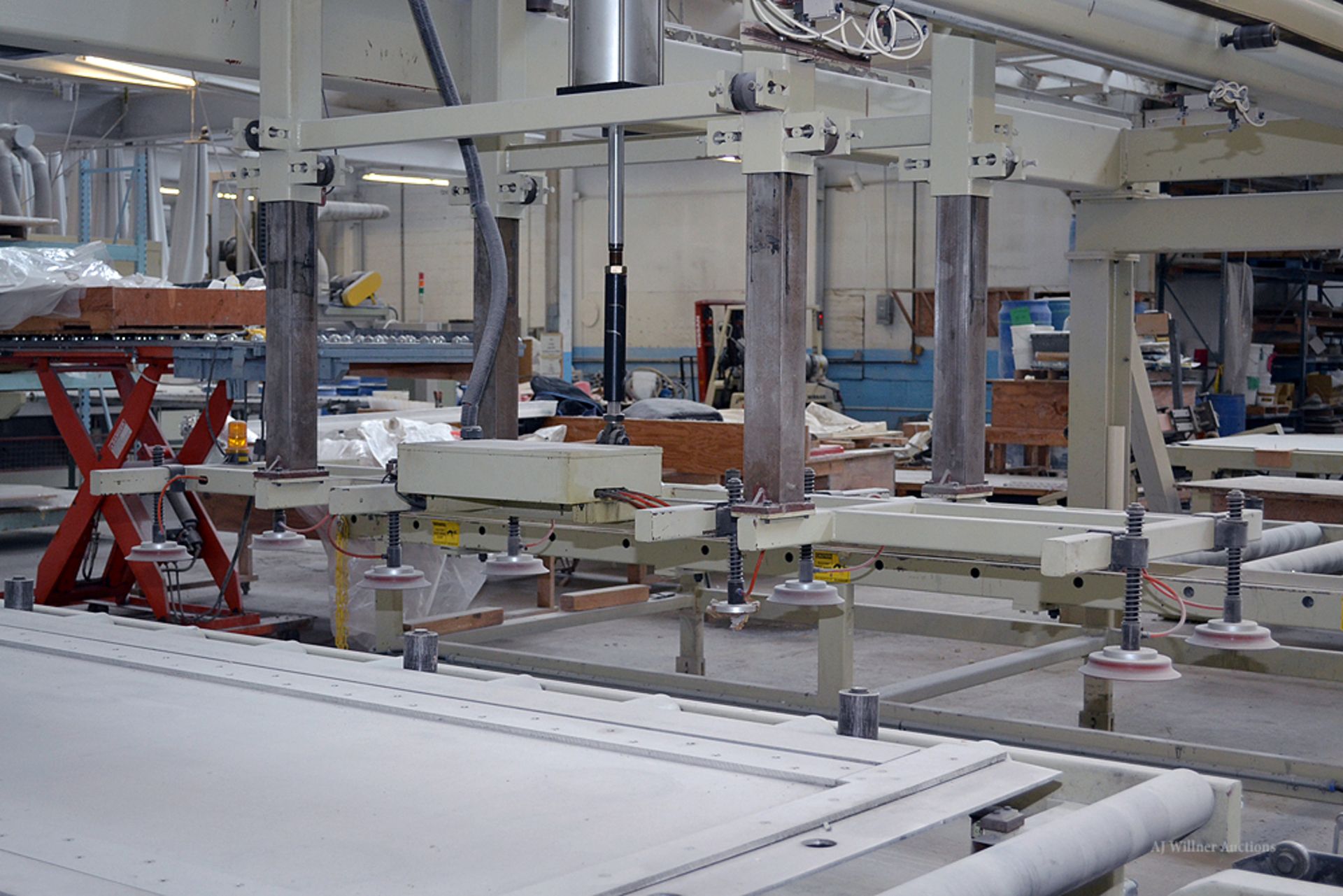Automated Panel Mold Stacker System Featuring: 34' Bridge w/ Vacuum Stacker & (2) Rolling Tables - Image 6 of 7