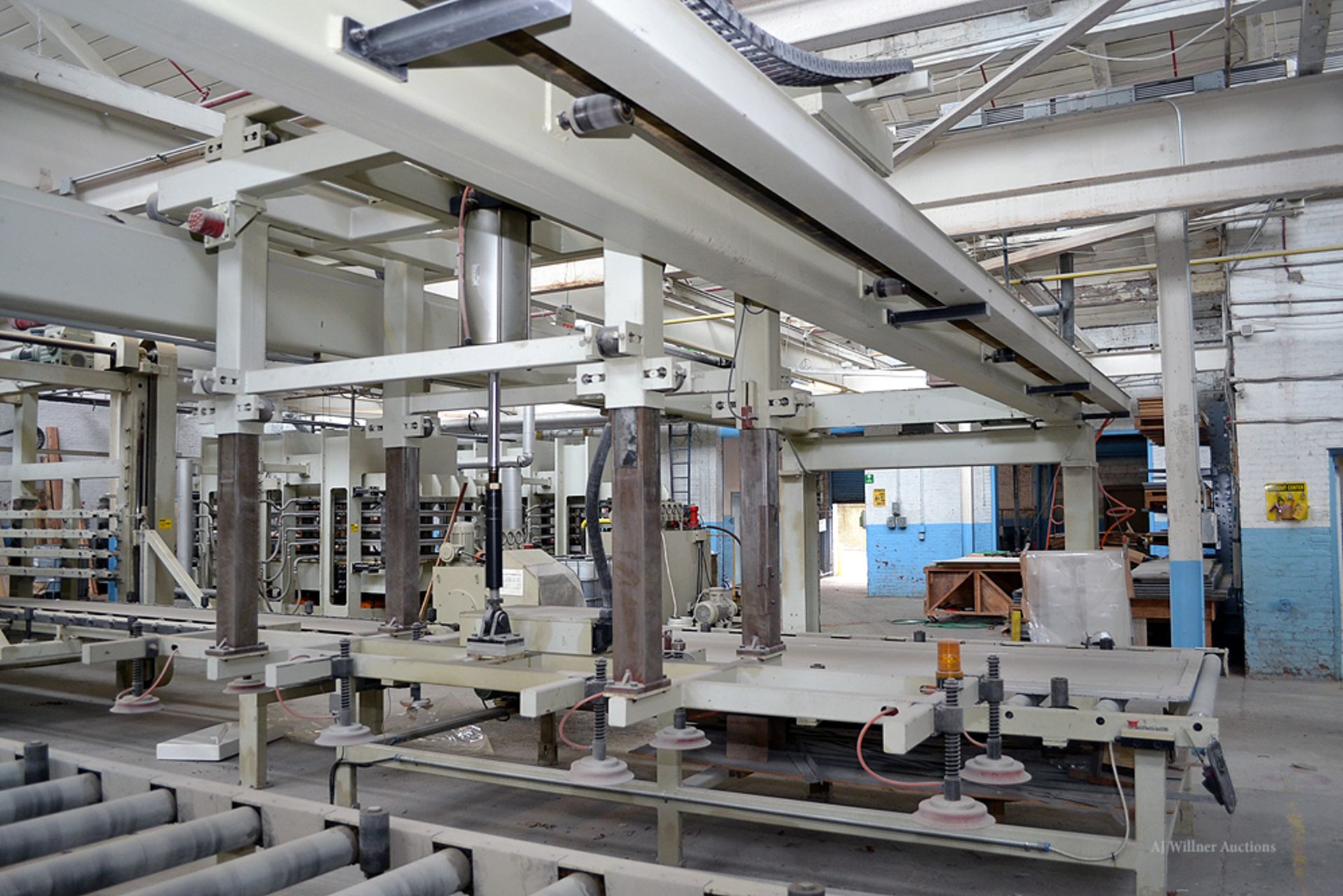 Automated Panel Mold Stacker System Featuring: 34' Bridge w/ Vacuum Stacker & (2) Rolling Tables - Image 3 of 7