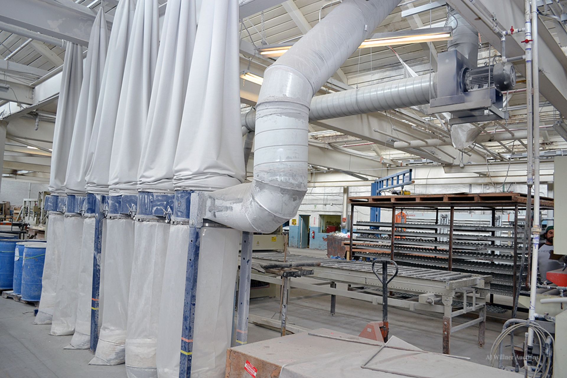 6-Bag Dust Collection System w/ Ceiling Mounted Motor & Duct Work - Image 5 of 5