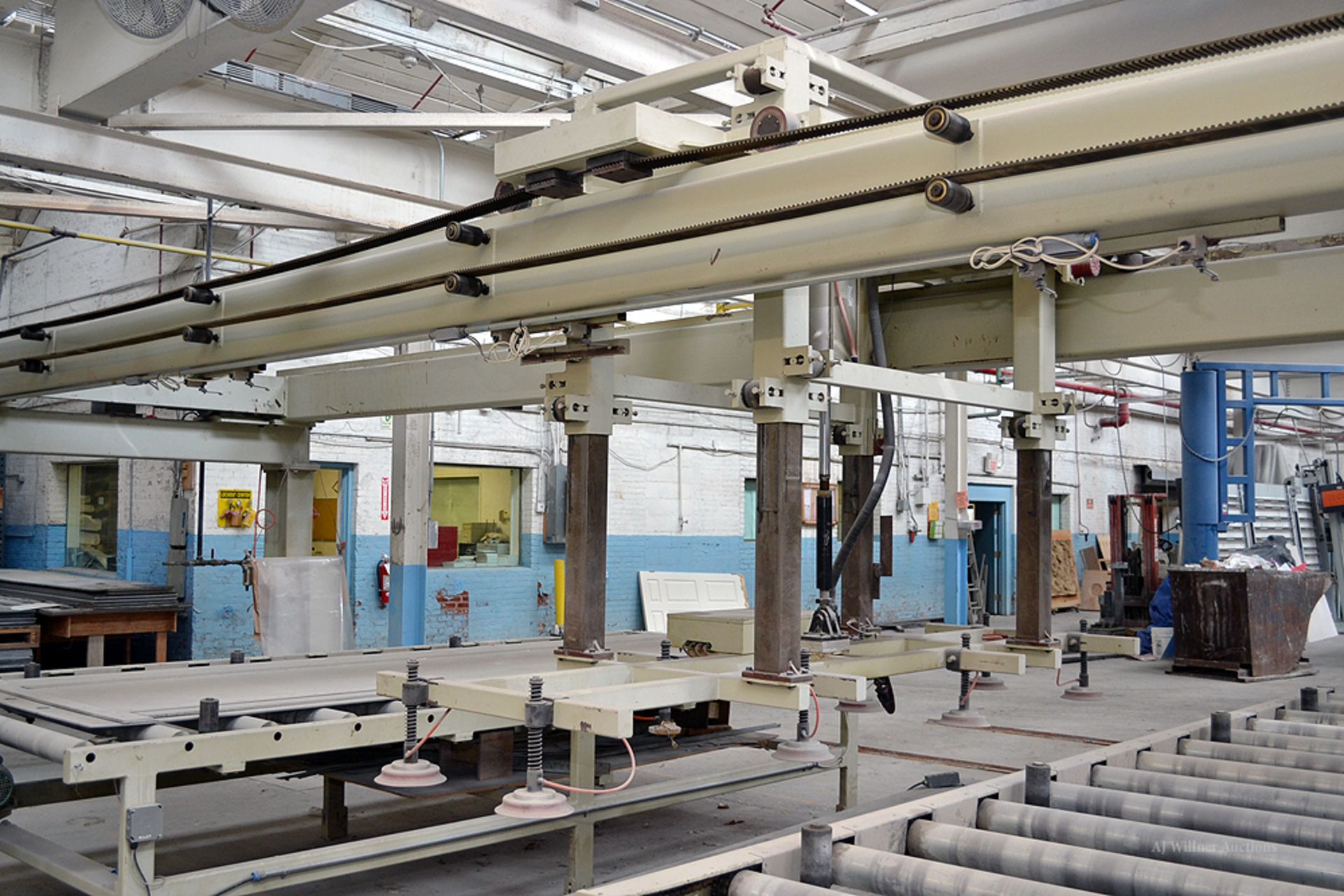 Automated Panel Mold Stacker System Featuring: 34' Bridge w/ Vacuum Stacker & (2) Rolling Tables - Image 2 of 7