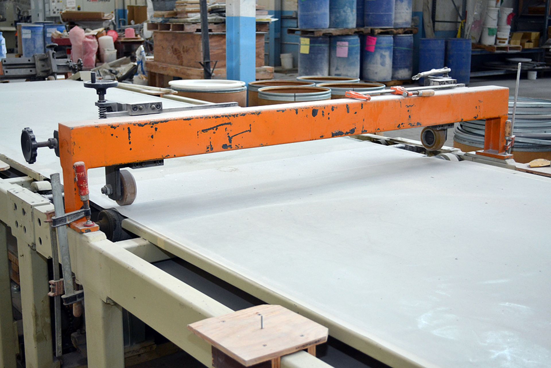 Motorized Belt Conveyer Extrusion Table, 45' w/ (4) 62" Power Belt Conveyers, Rollers etc. - Image 6 of 7