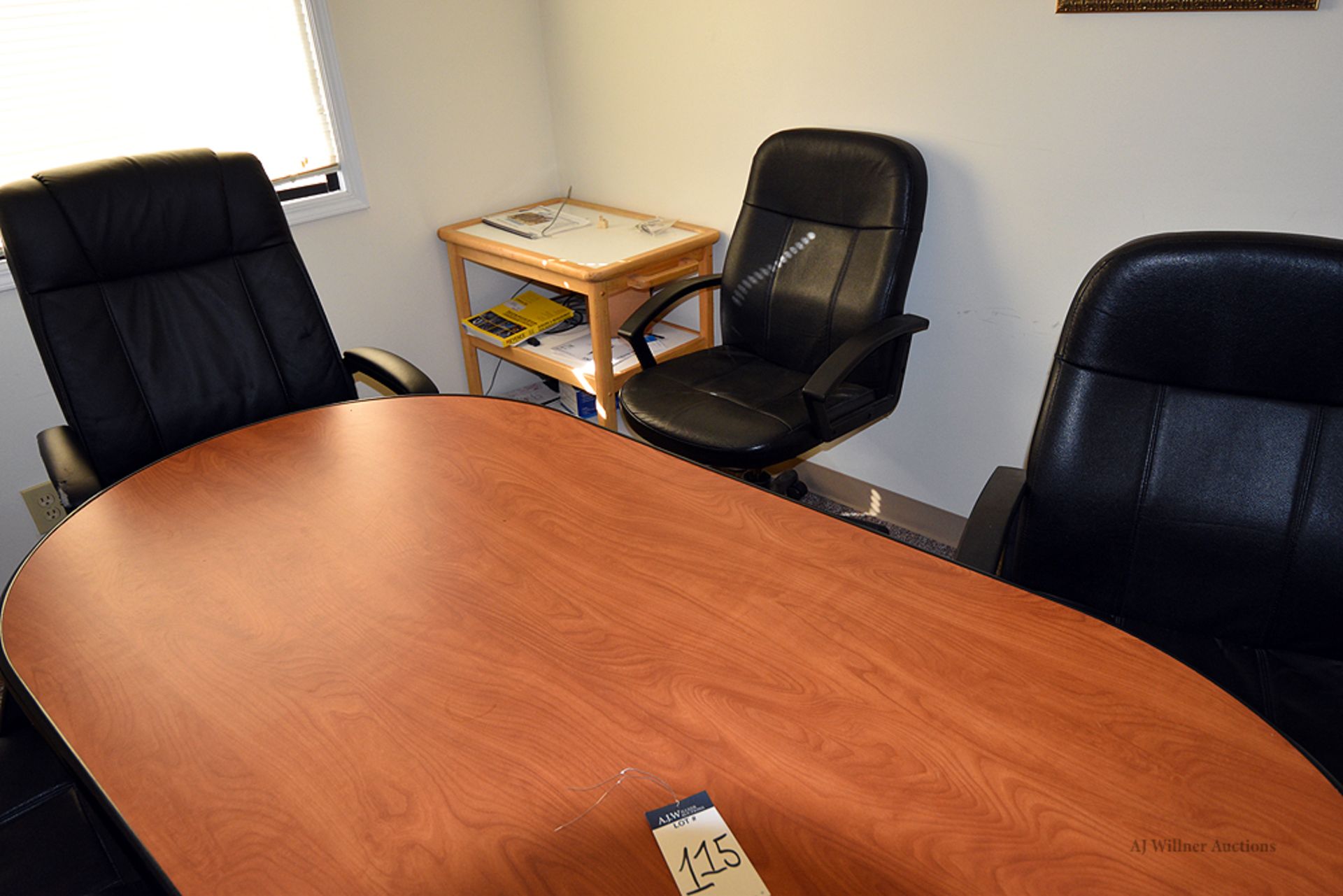 6' Formica Conference Table w/ (5) Metal Upholstered Swivel Chair - Image 3 of 3