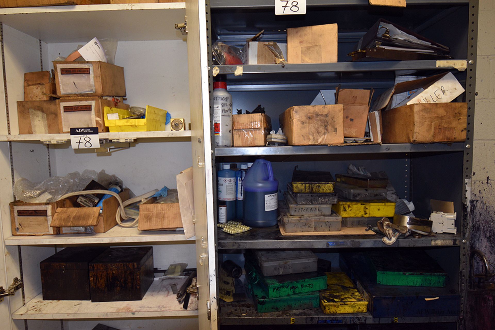 2-Door Cabinet & Shelving Units w/Contents ( Fittings, Fasteners, Machine Party, Etc) - Image 2 of 2