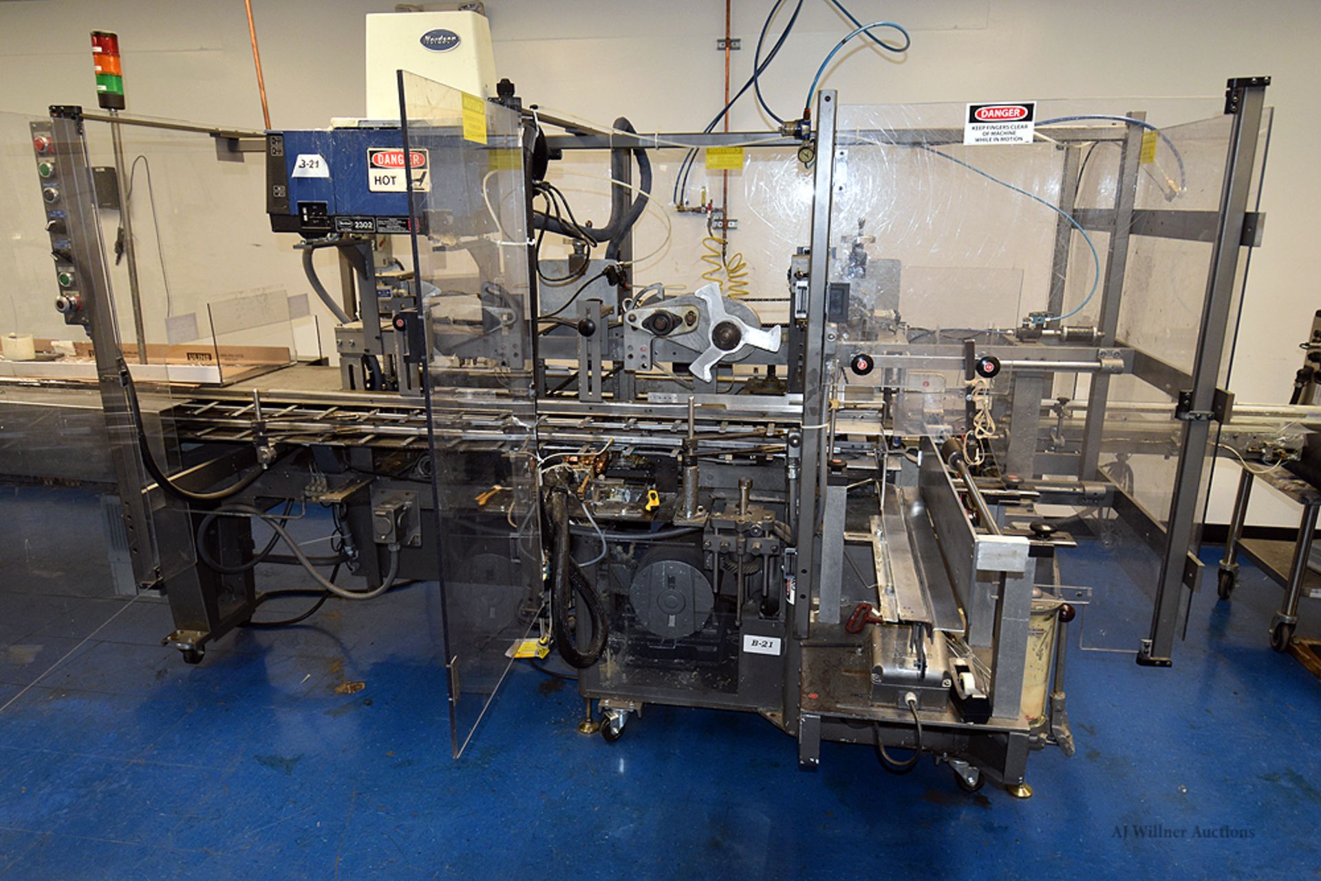 R.A. Jones Model CMV-5 Cartoning Machine w/ Nordson 2302 Hot Glue, Power Belt Takeway Conveyor - Image 2 of 5