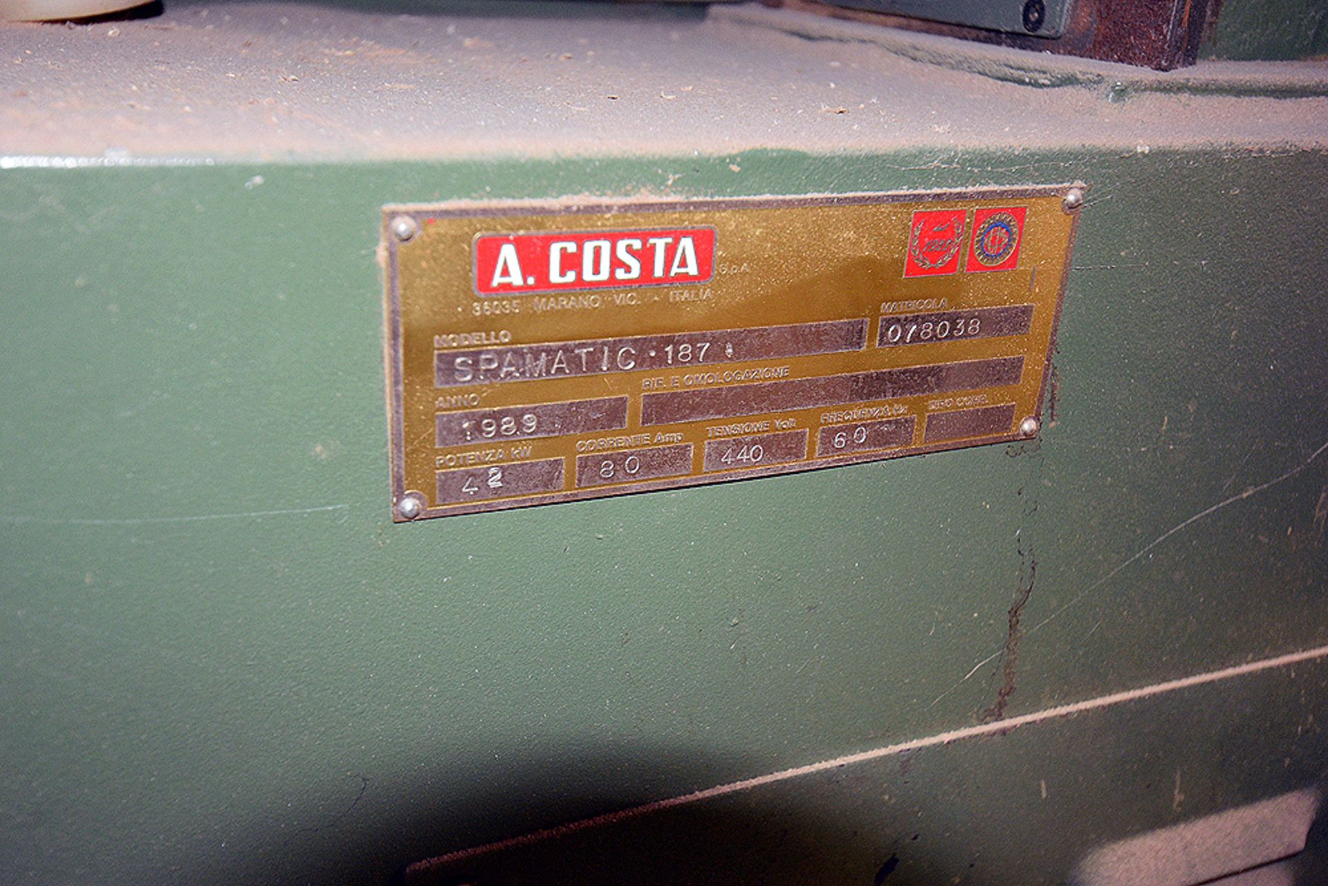 Costa model SPAMATIC 187 Four Sided Moulder - Image 4 of 11