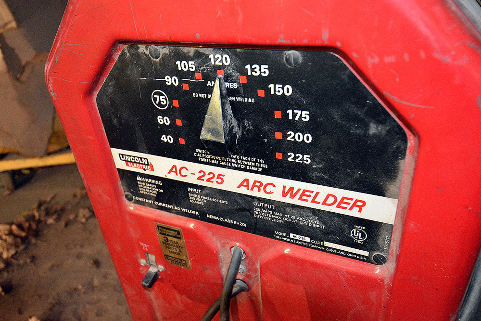 Lincoln Electric model AC-225 Arc Welder - Image 3 of 3