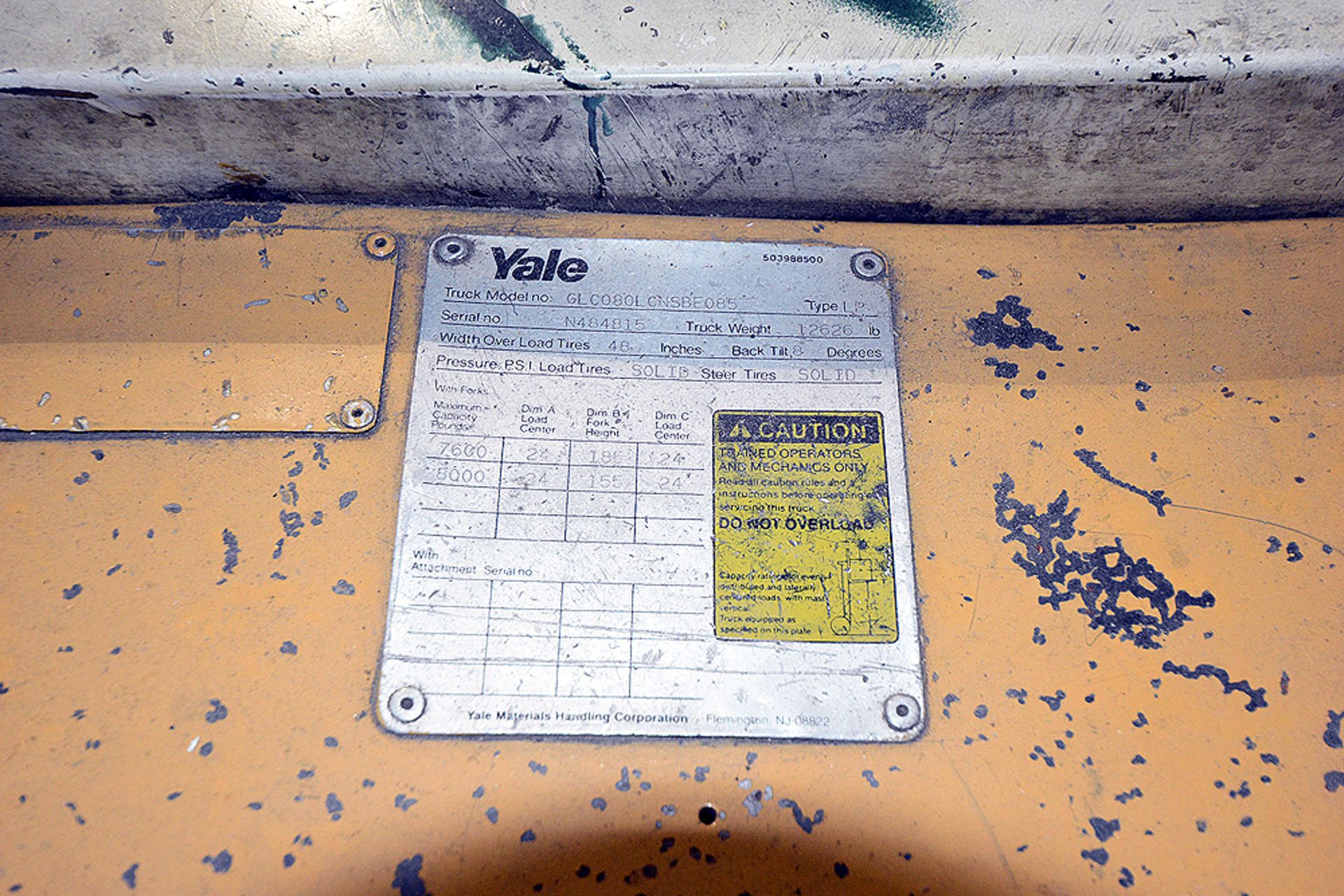 Yale 12,626lb 3-Stage LPG Forklift (8,000lb cap) - Image 6 of 7